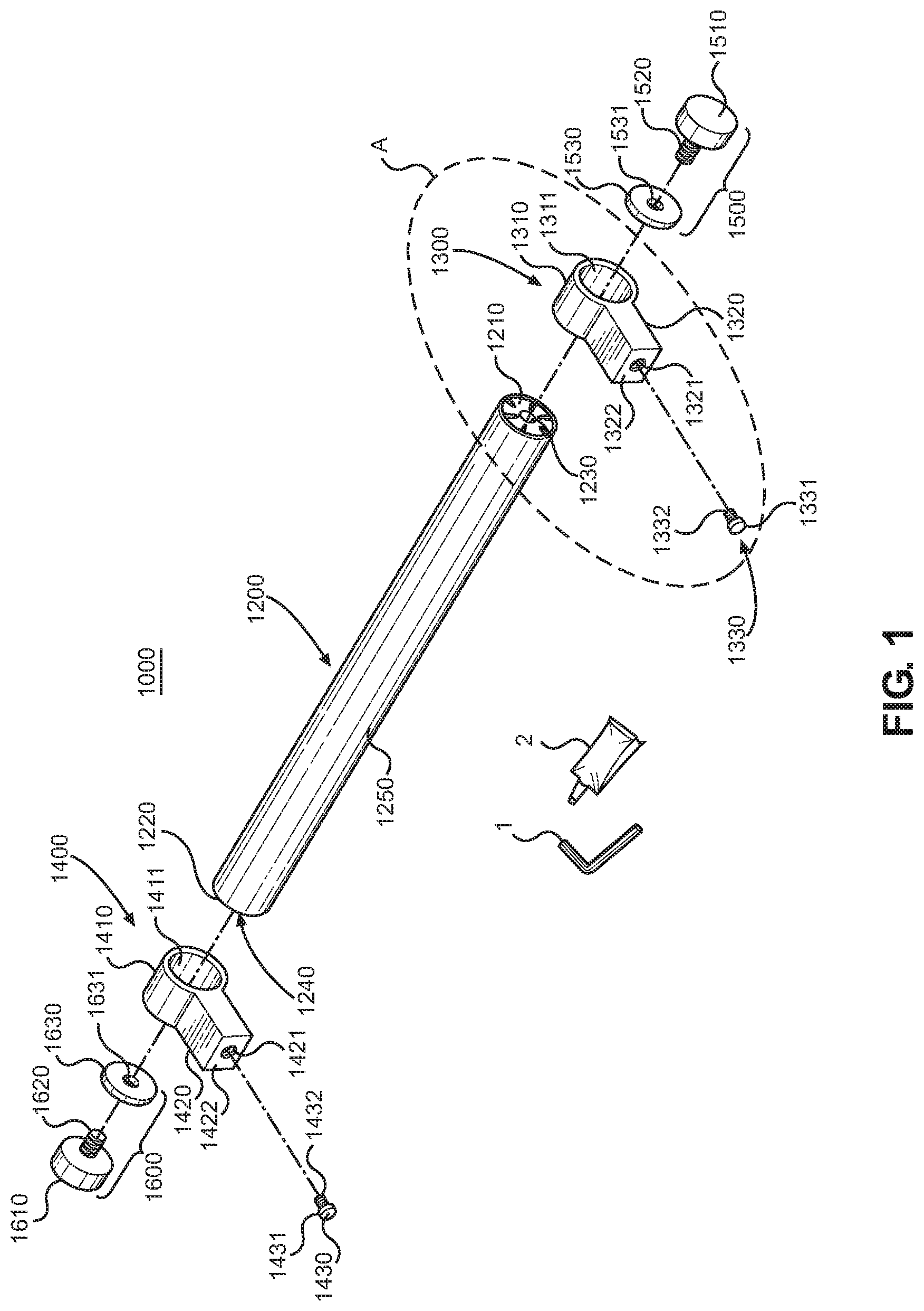 Patent US12139932 Figure 1 – Adjustable and configurable bent door pull