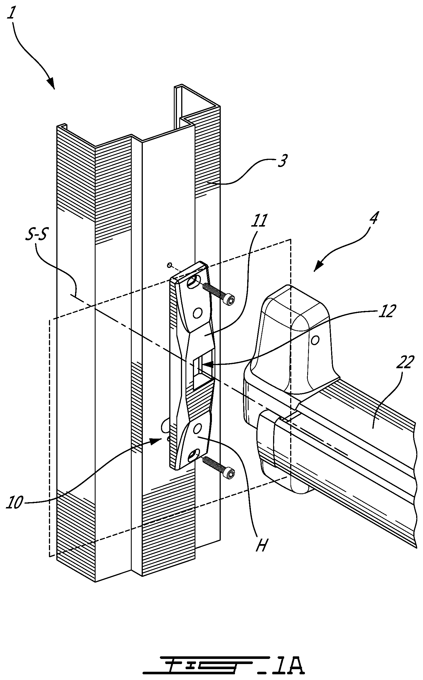 Patent US12139934 Figure 1 – Strike assembly for door locking mechanism