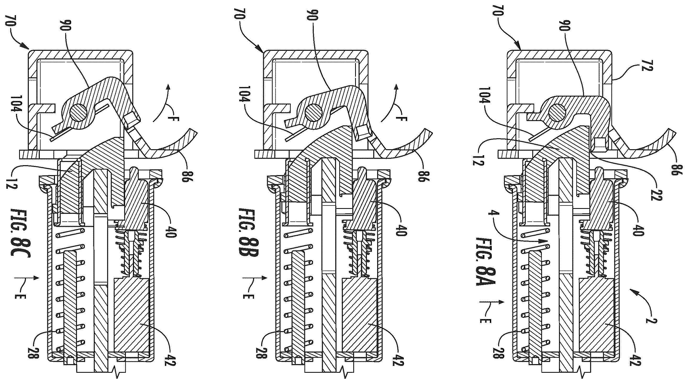 Patent US12139935 Figure 7 – Lock with a lockable push-through latch
