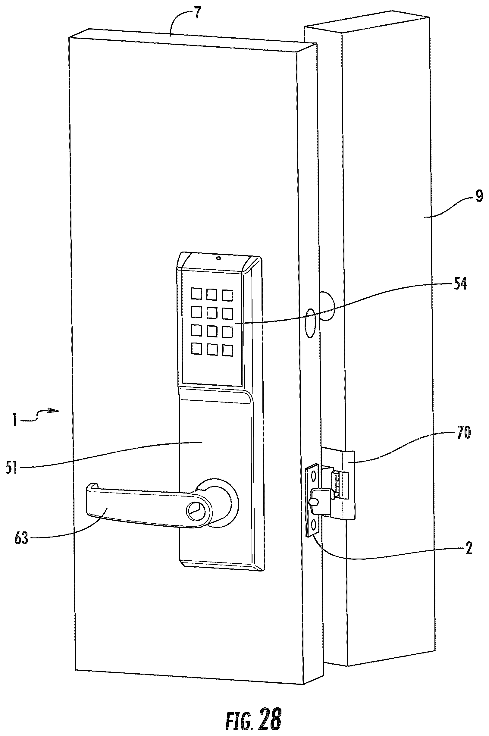Patent US12139935 Figure 19 – Lock with a lockable push-through latch