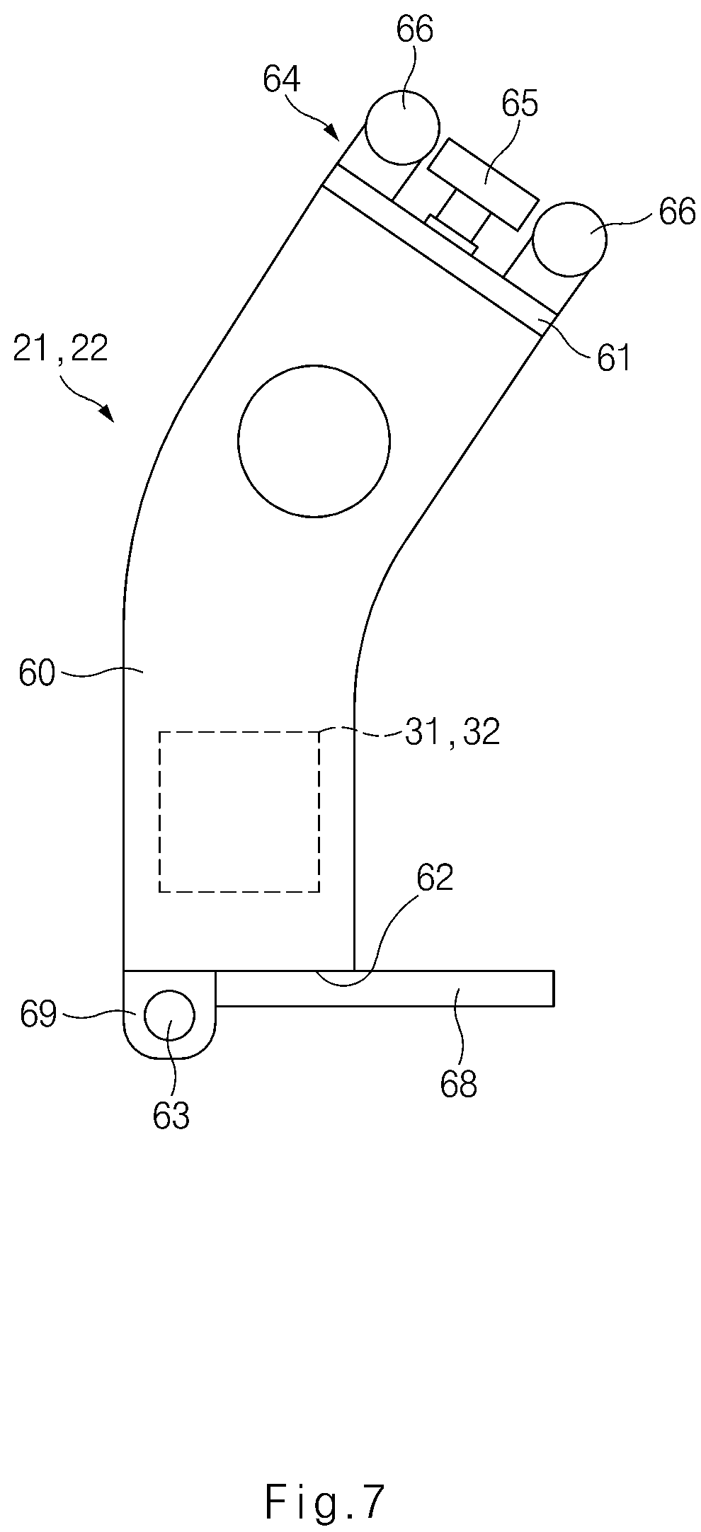 Patent US12139942 Figure 7 – Vehicle door opening and closing apparatus