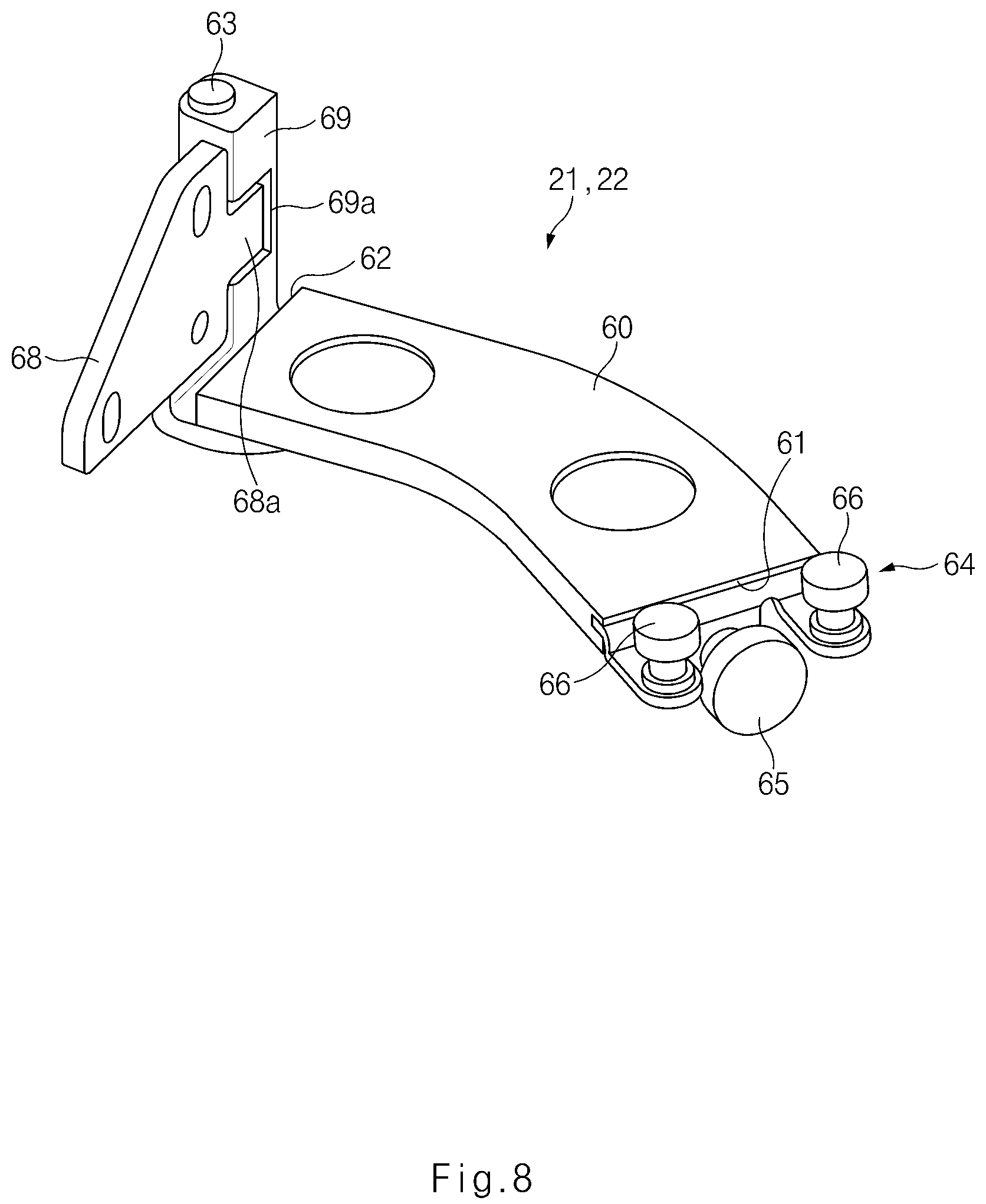 Patent US12139942 Figure 8 – Vehicle door opening and closing apparatus