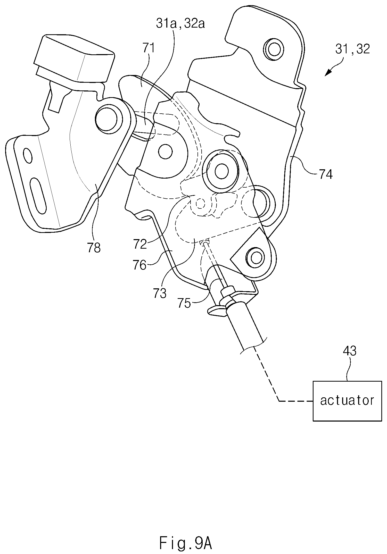 Patent US12139942 Figure 9 – Vehicle door opening and closing apparatus