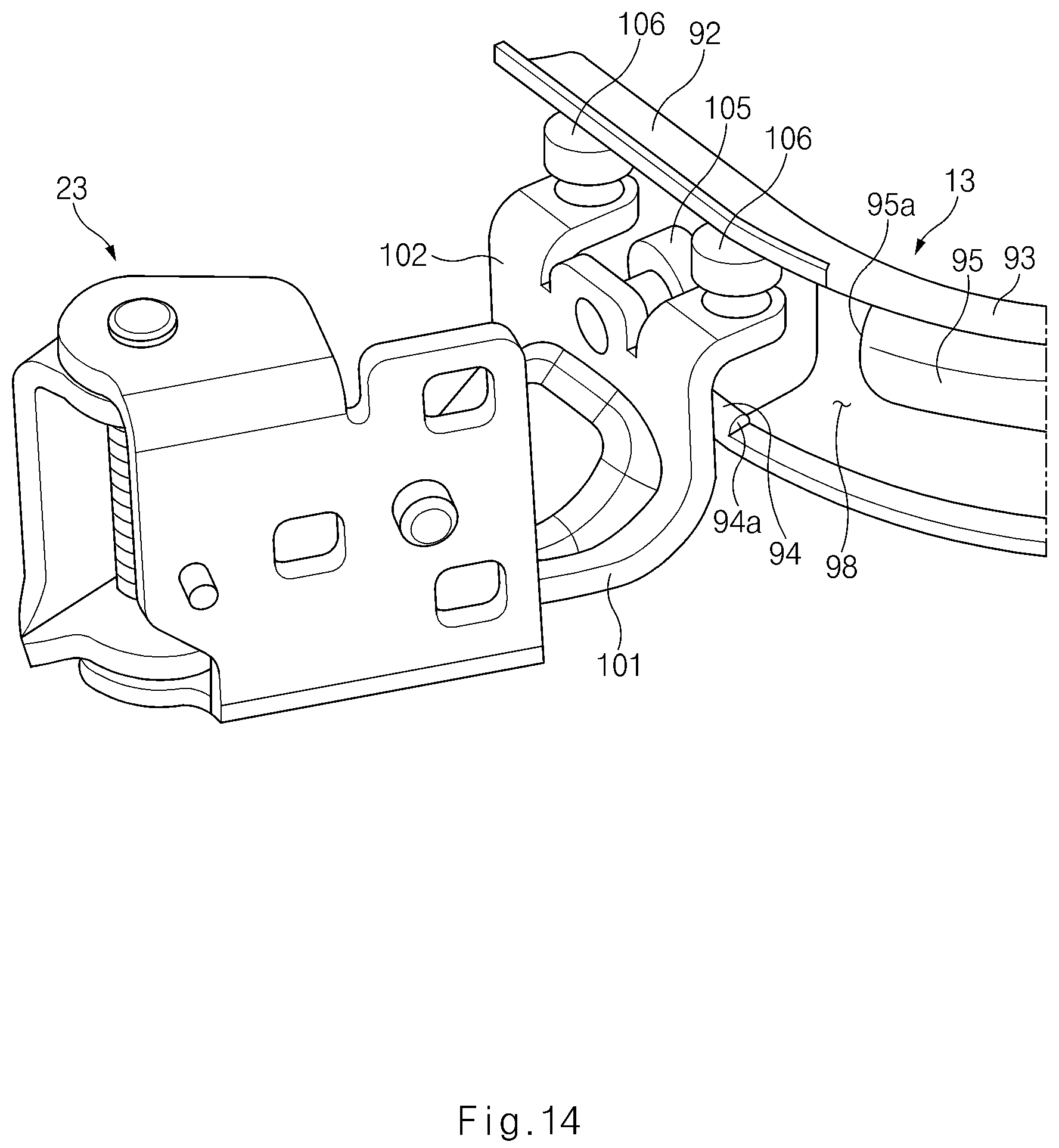 Patent US12139942 Figure 17 – Vehicle door opening and closing apparatus