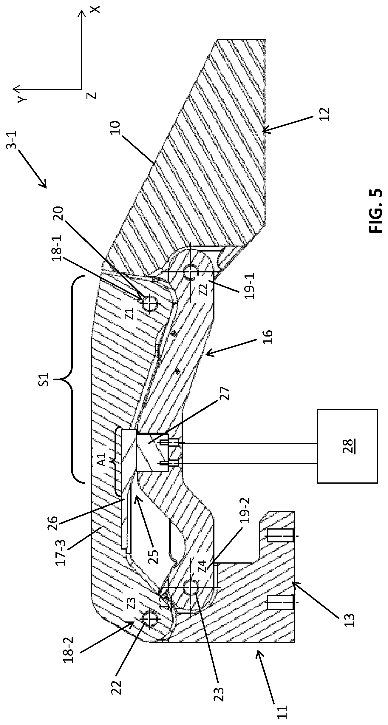 Patent US12139945 Figure 5 – Hinge apparatus