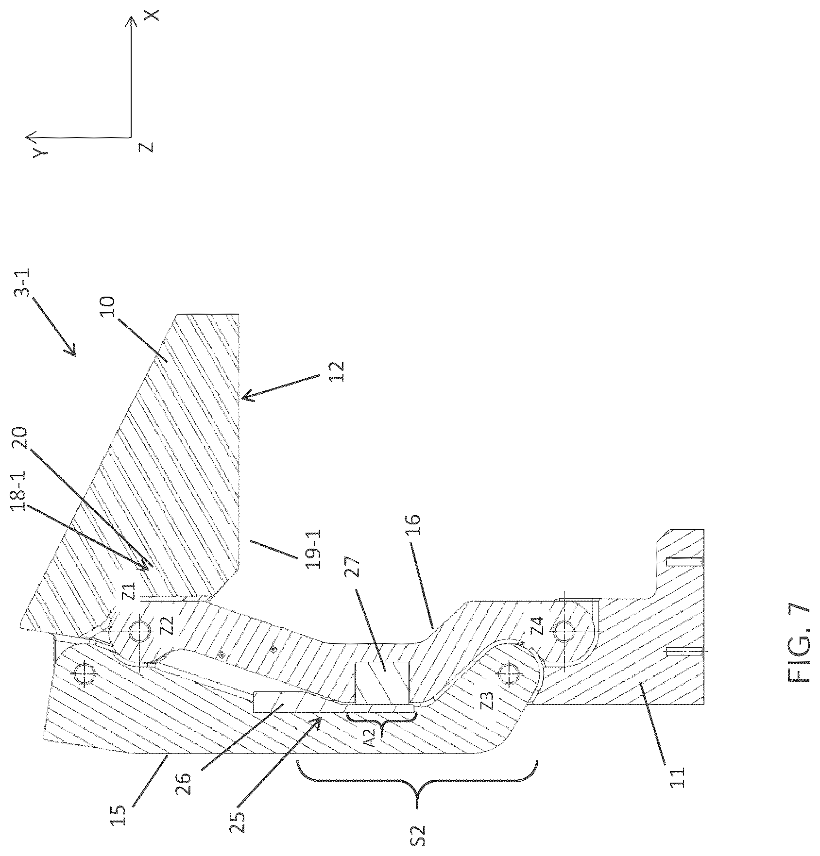 Patent US12139945 Figure 7 – Hinge apparatus