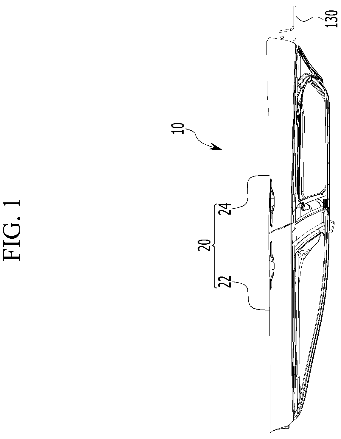 Patent US12139947 Figure 1 – Door connection structure