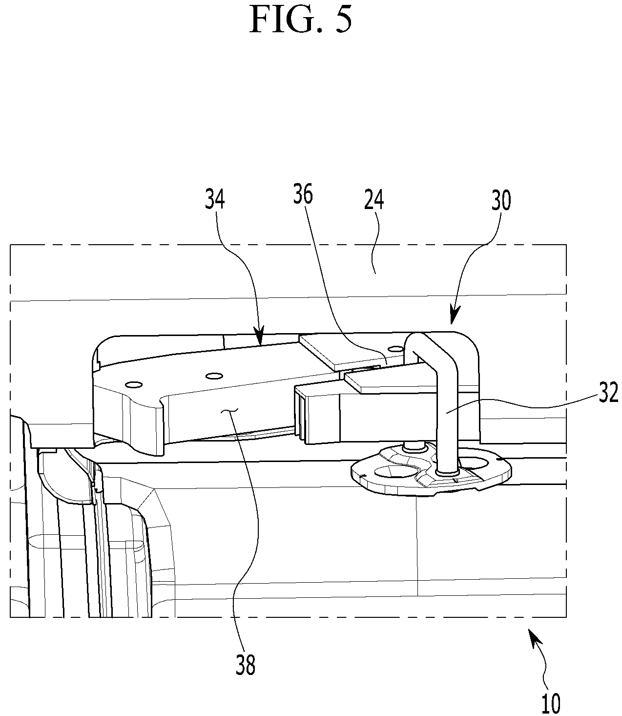 Patent US12139947 Figure 5 – Door connection structure