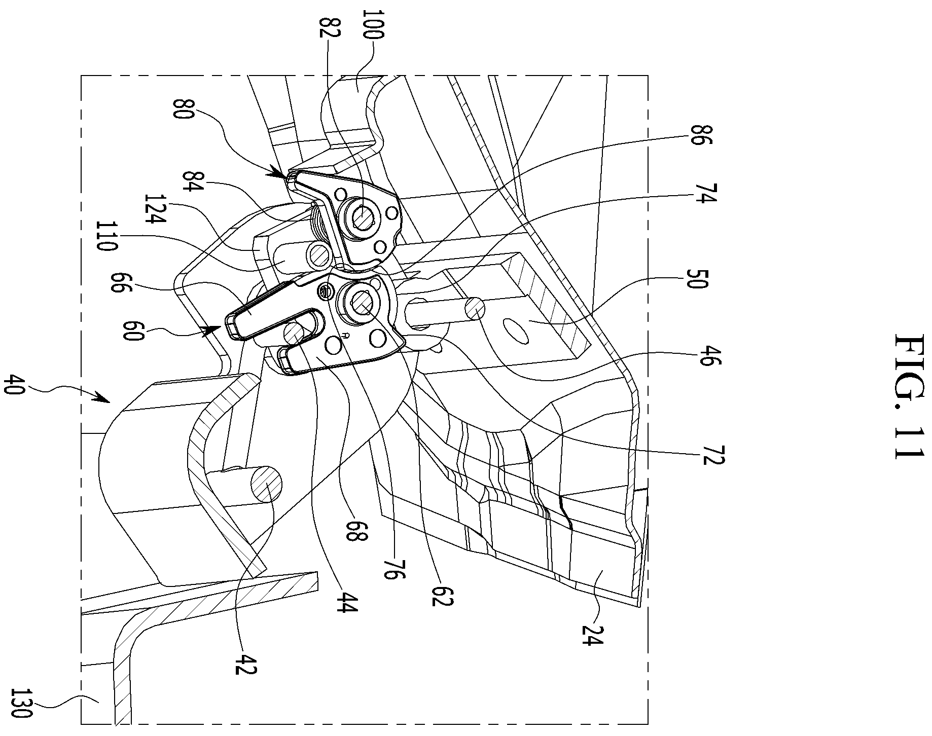 Patent US12139947 Figure 11 – Door connection structure