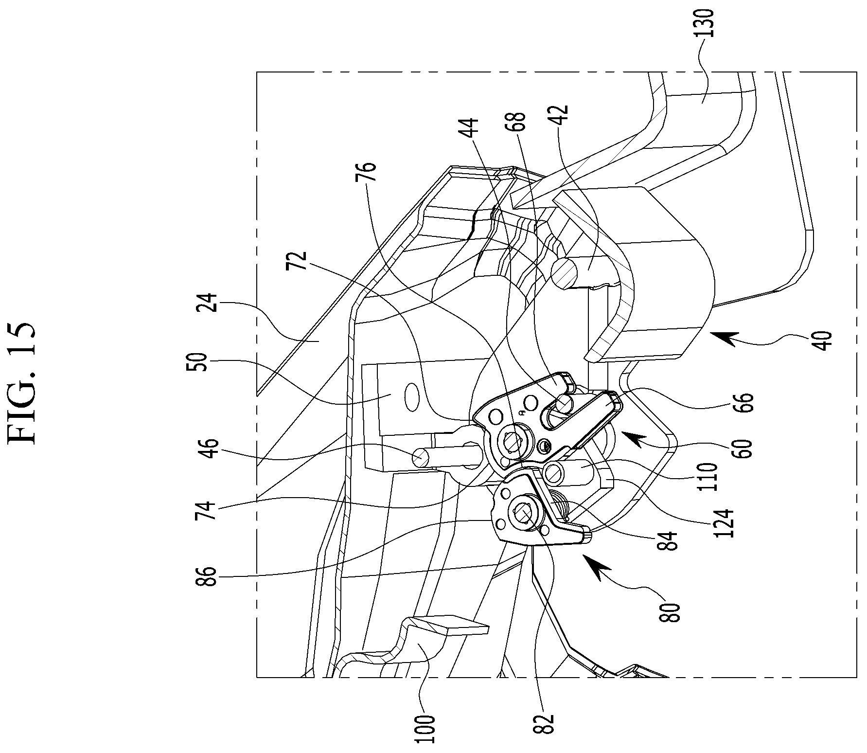 Patent US12139947 Figure 15 – Door connection structure