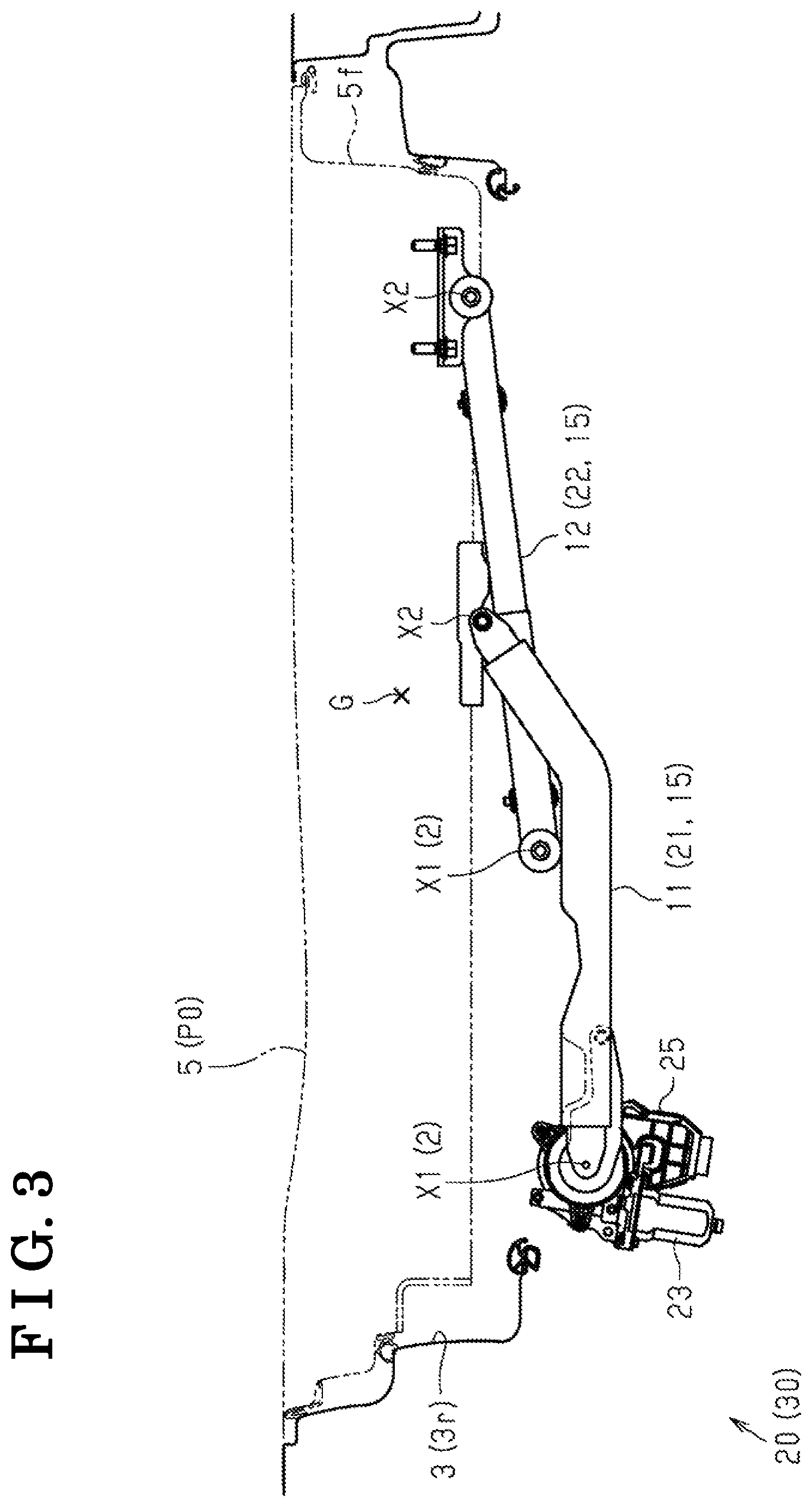 Patent US12139956 Figure 2 – Vehicular door device