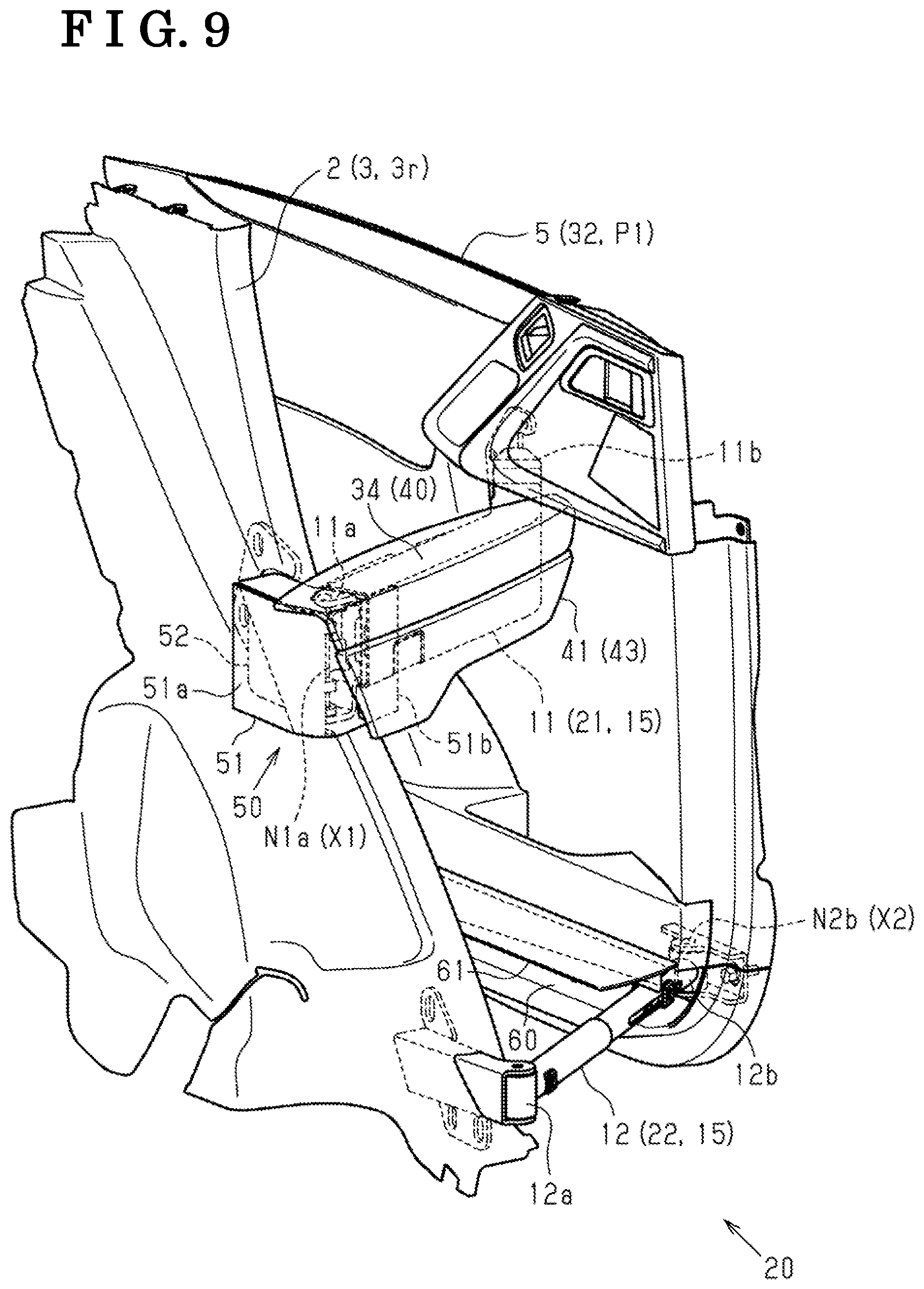 Patent US12139956 Figure 7 – Vehicular door device