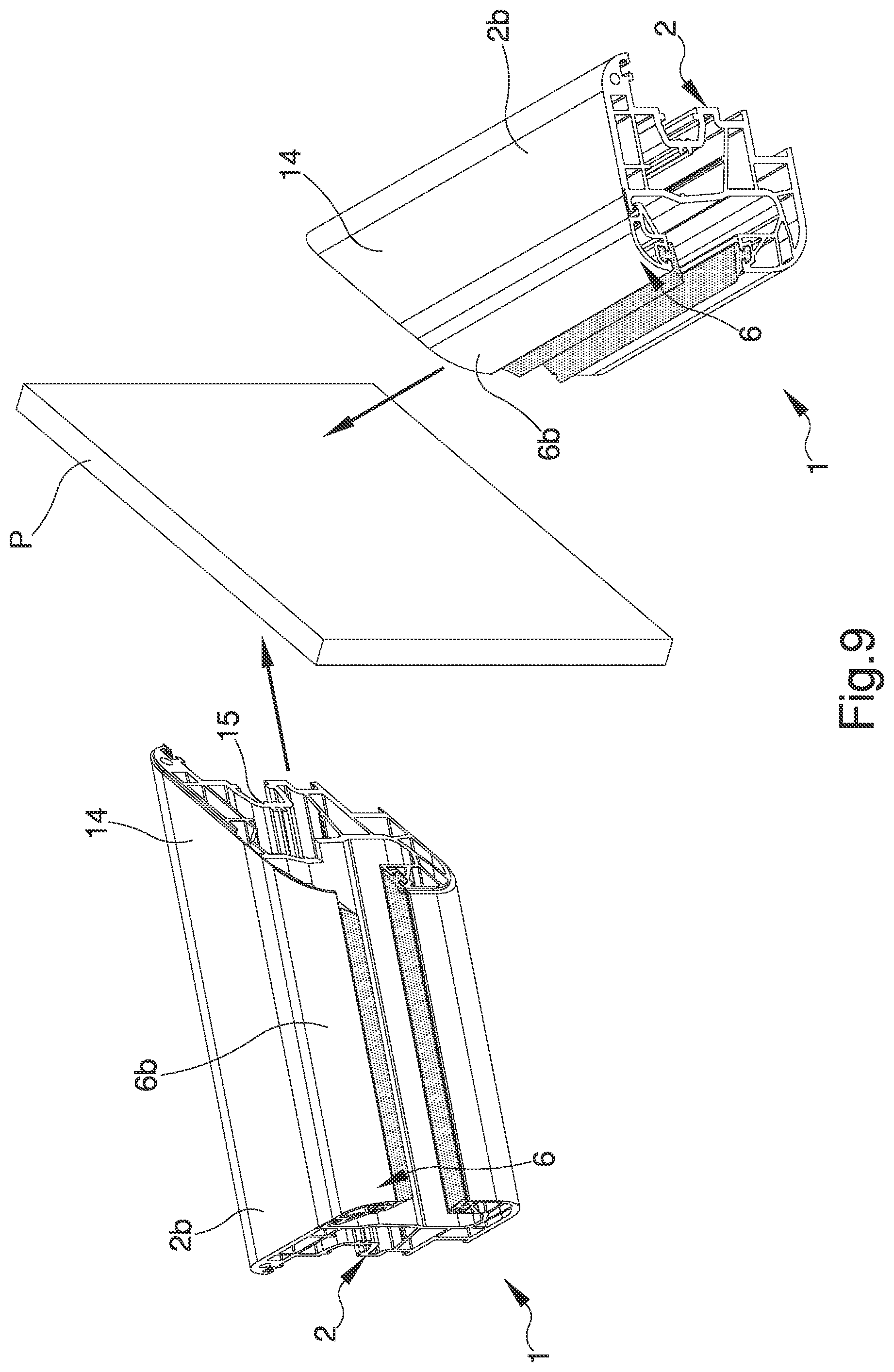 Patent US12139962 Figure 5 – Profiled element for doors/windows made of plastic material, in particular PVC