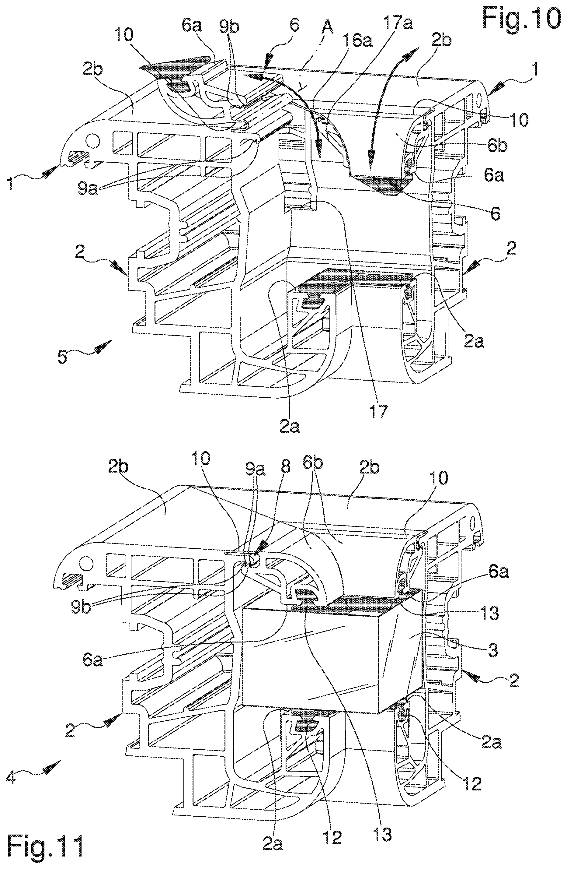 Patent US12139962 Figure 6 – Profiled element for doors/windows made of plastic material, in particular PVC