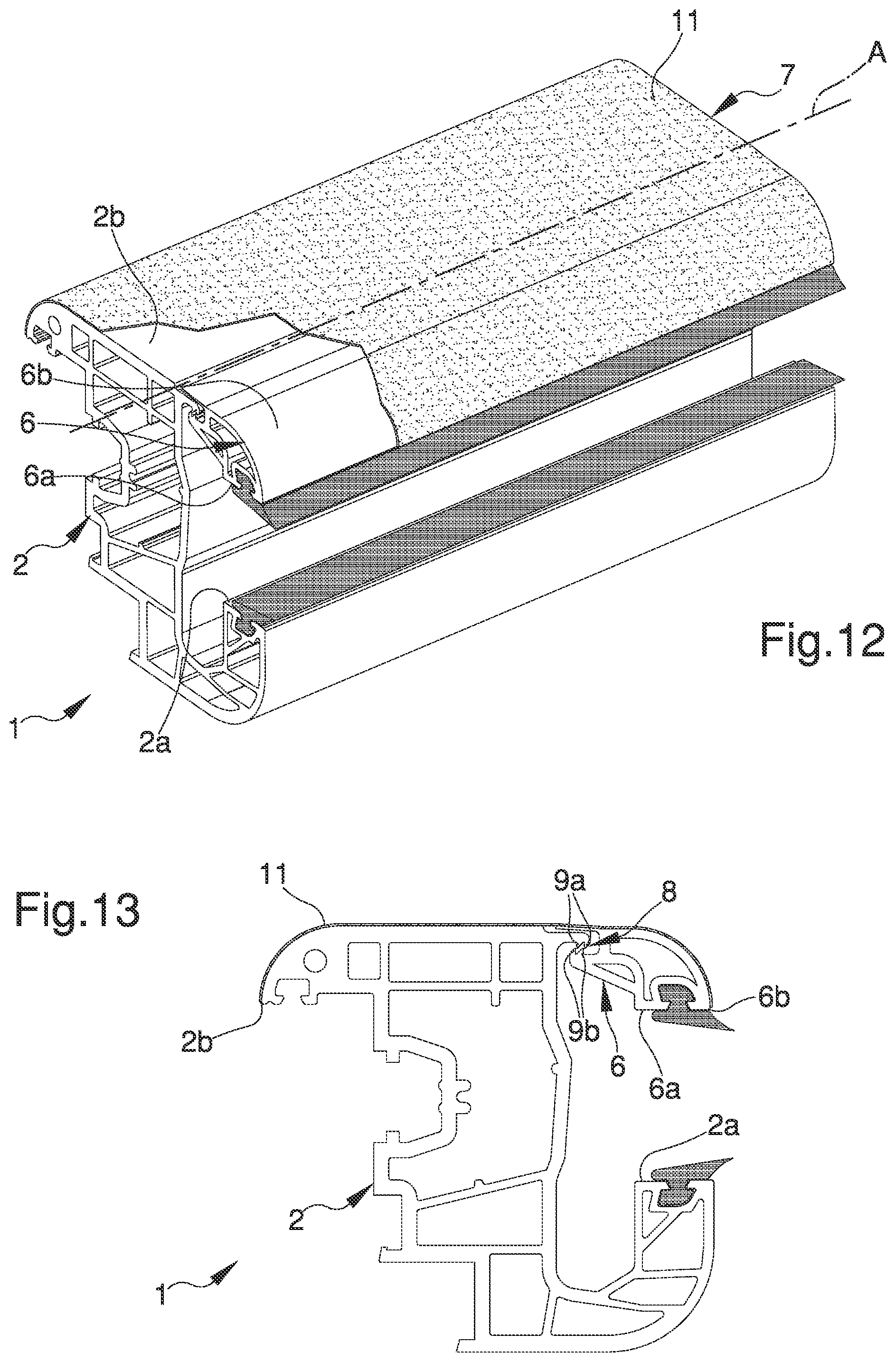 Patent US12139962 Figure 7 – Profiled element for doors/windows made of plastic material, in particular PVC