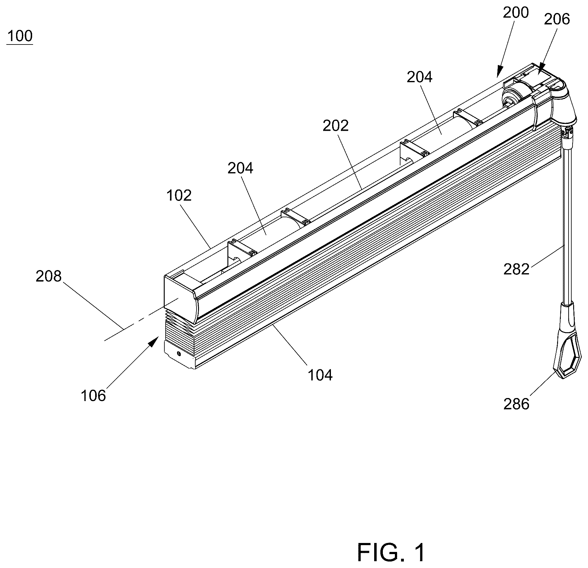 Patent US12139966 Figure 1 – Window shade and actuating system thereof