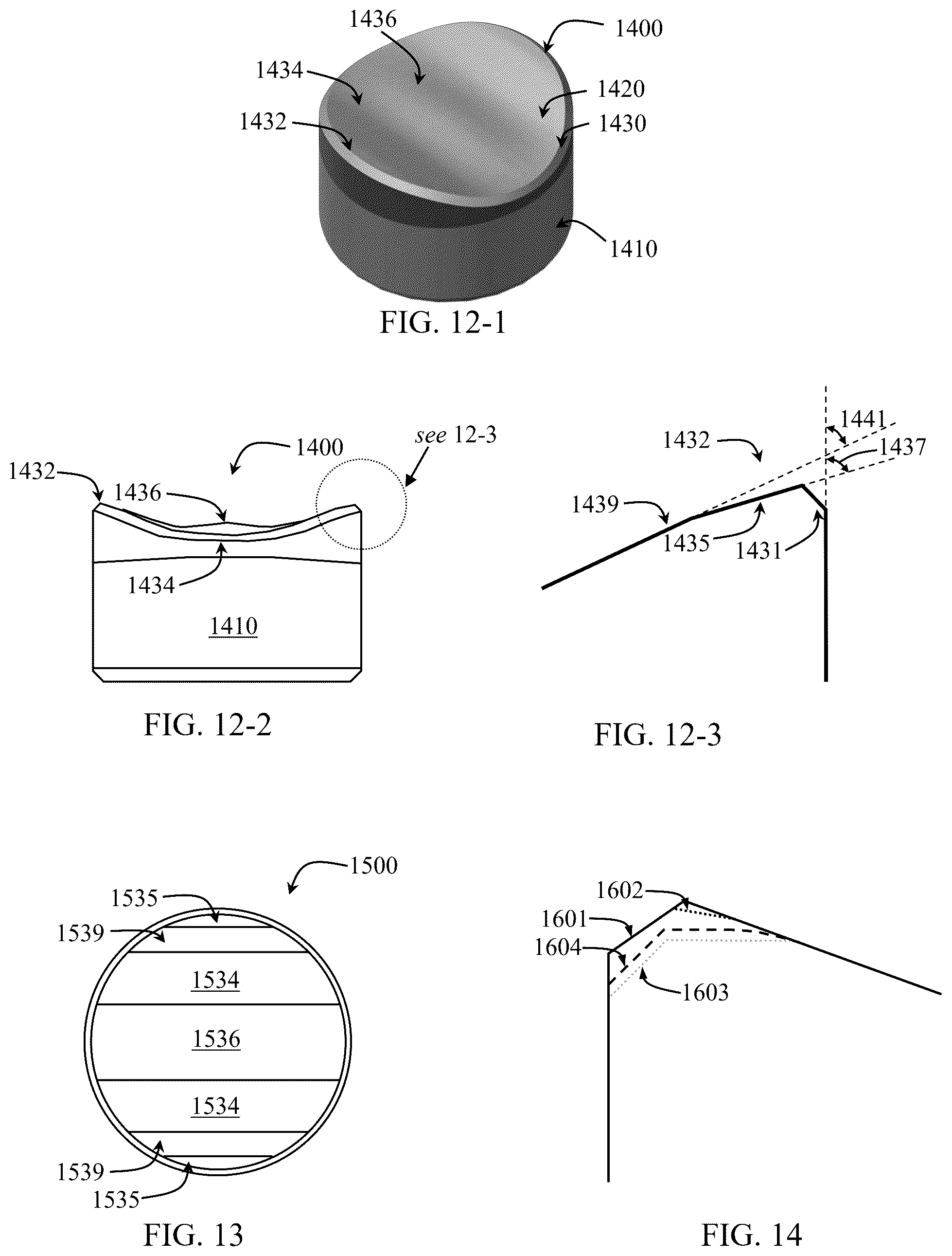 Patent US12139969 Figure 11 – Cutting elements having non-planar surfaces and tools incorporating the same