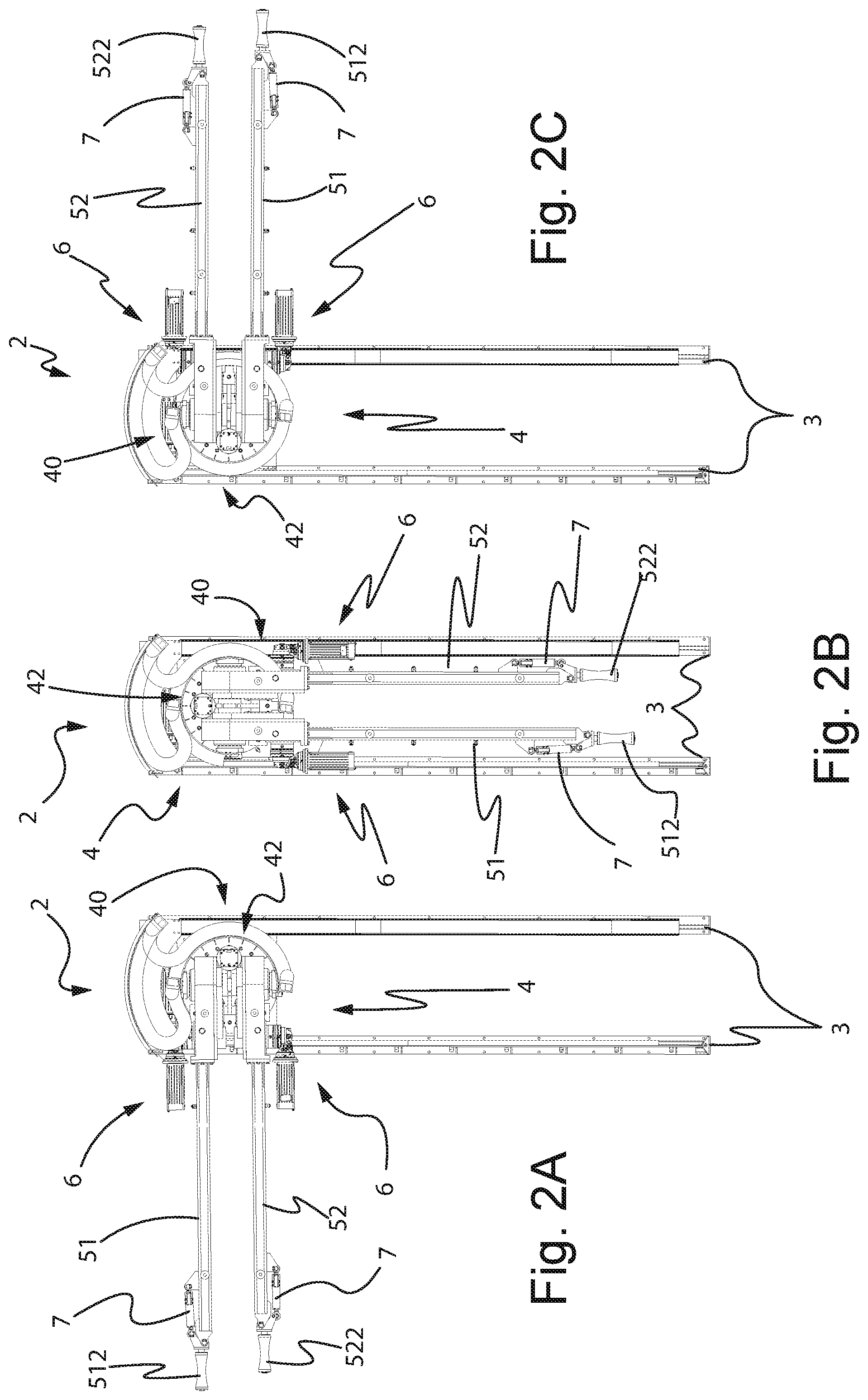 Patent US12139976 Figure 2 – Stabilization manipulator for moving drilling elements in a drilling rig, manipulation system and drilling rig