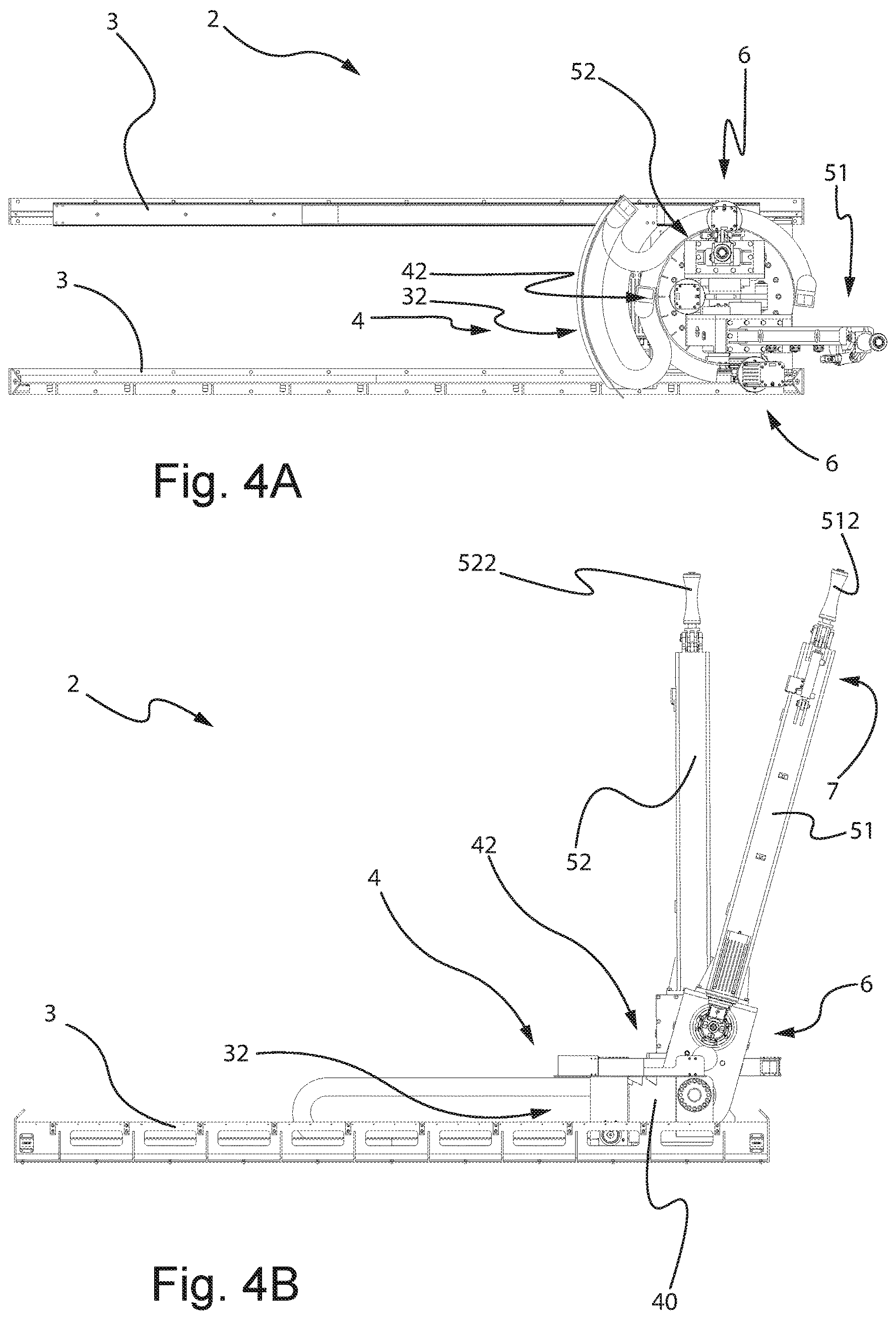 Patent US12139976 Figure 4 – Stabilization manipulator for moving drilling elements in a drilling rig, manipulation system and drilling rig