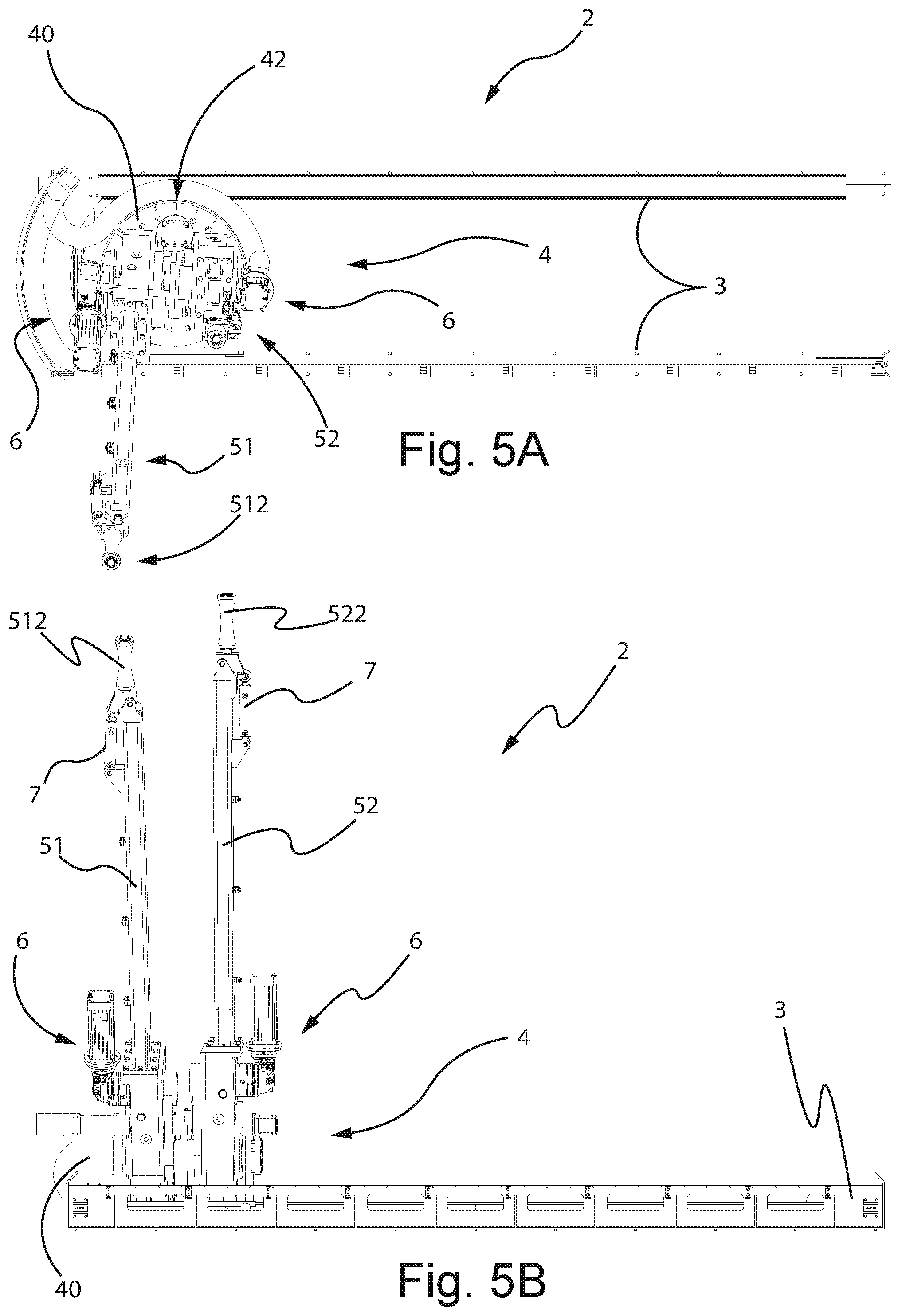 Patent US12139976 Figure 5 – Stabilization manipulator for moving drilling elements in a drilling rig, manipulation system and drilling rig