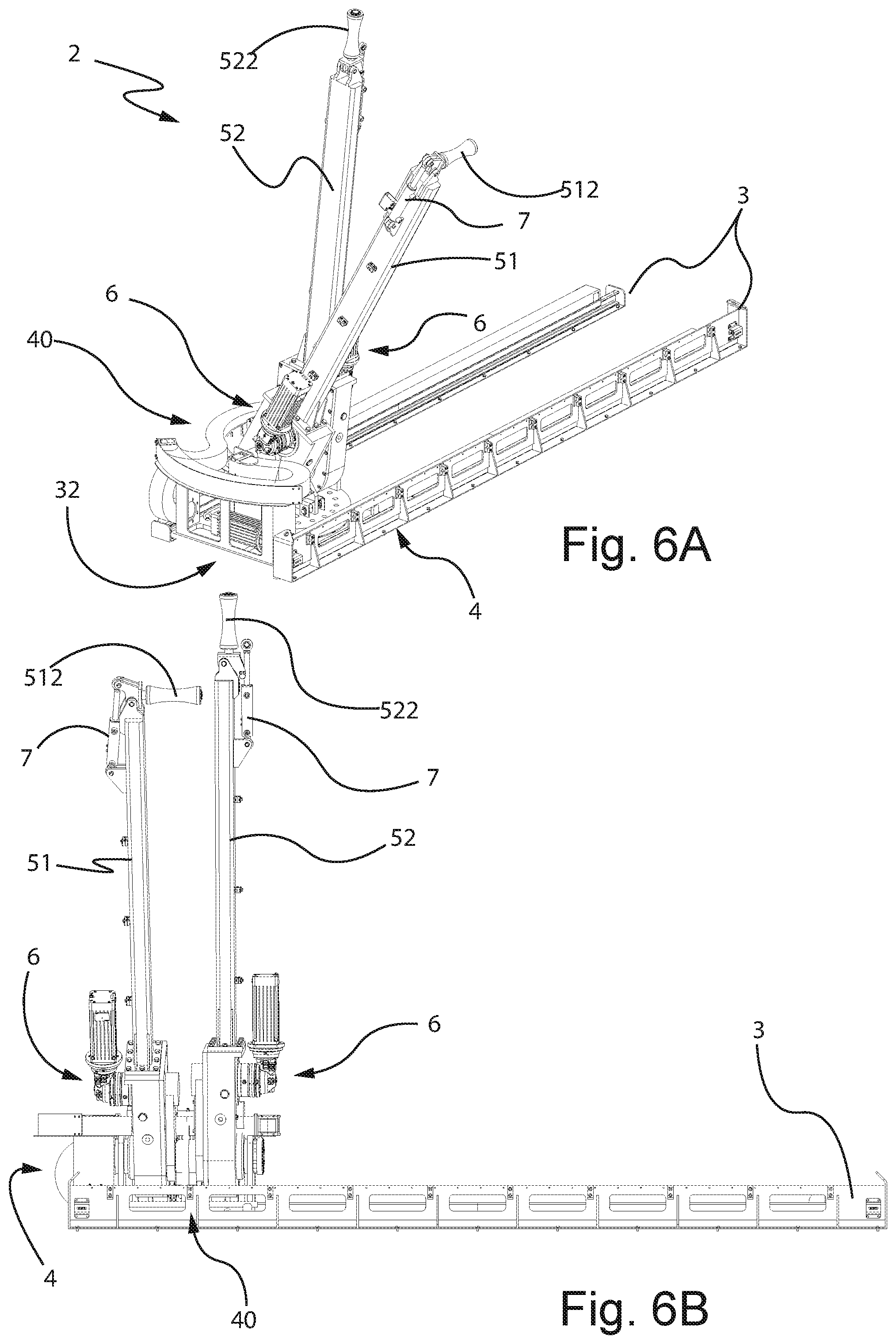 Patent US12139976 Figure 6 – Stabilization manipulator for moving drilling elements in a drilling rig, manipulation system and drilling rig