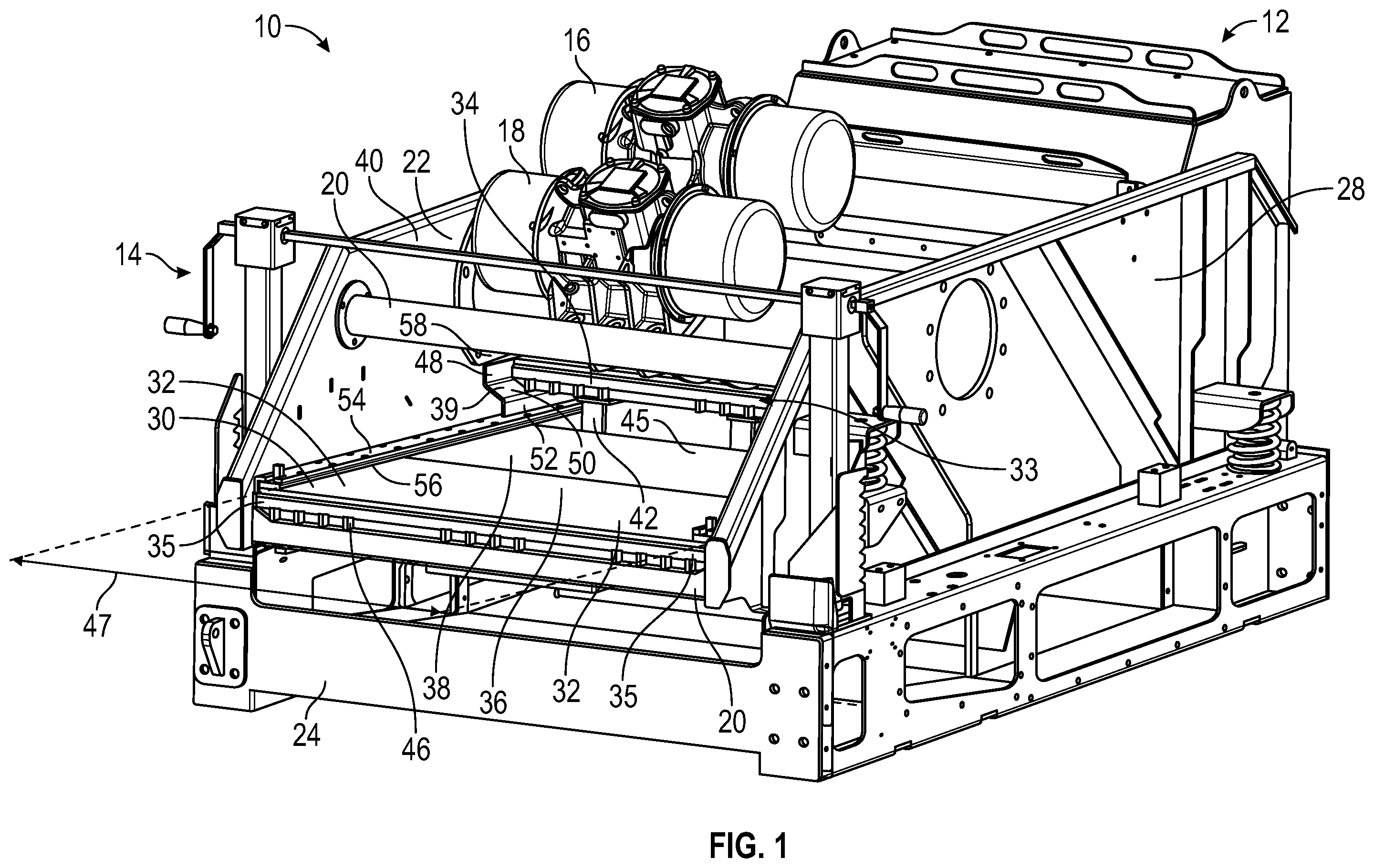 Patent US12139980 Figure 1 – Deck assemblies for vibratory separators