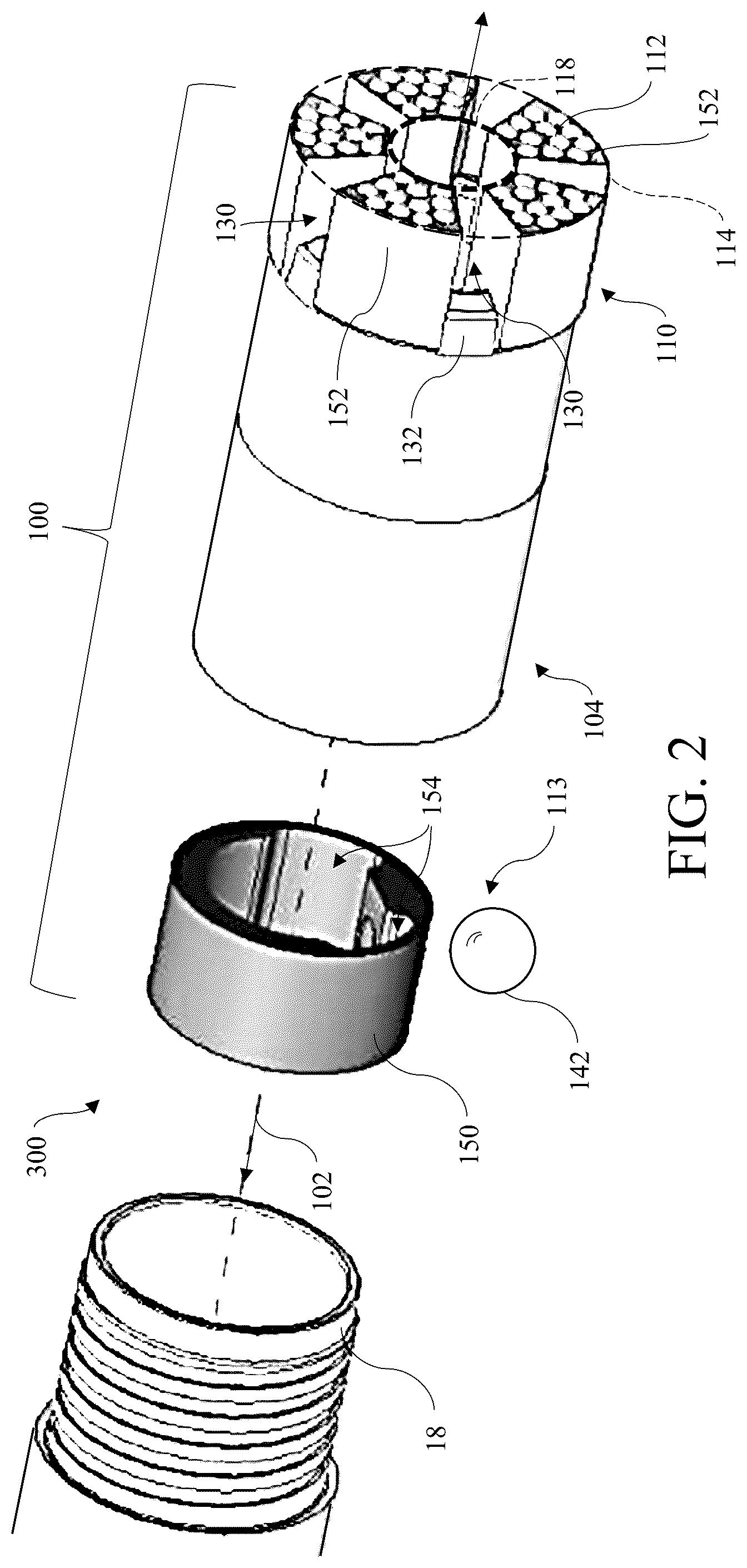 Patent US12139985 Figure 2 – Continuous sampling drill bit