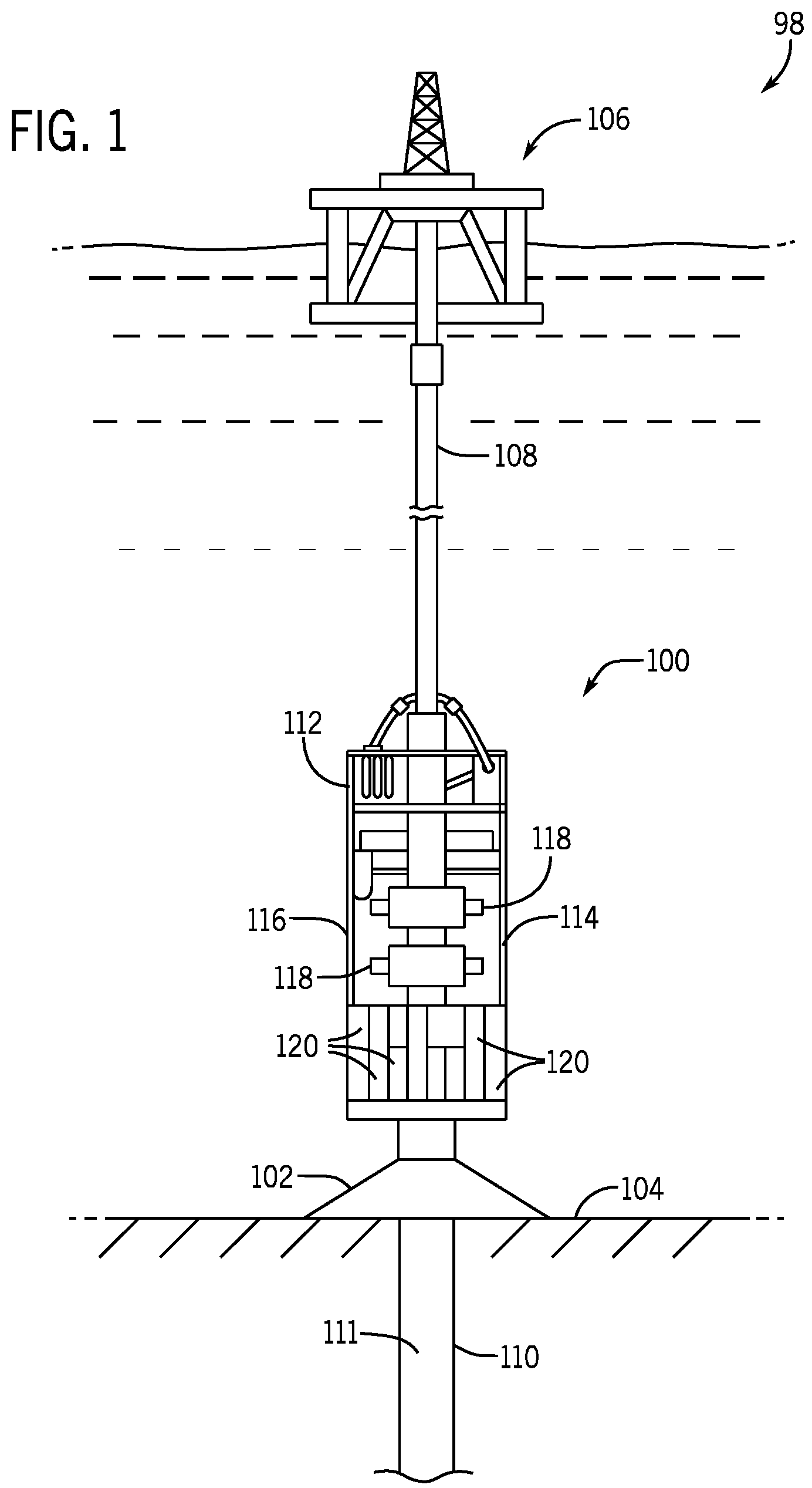 Patent US12139991 Figure 1 – Blowout preventer shearing ram