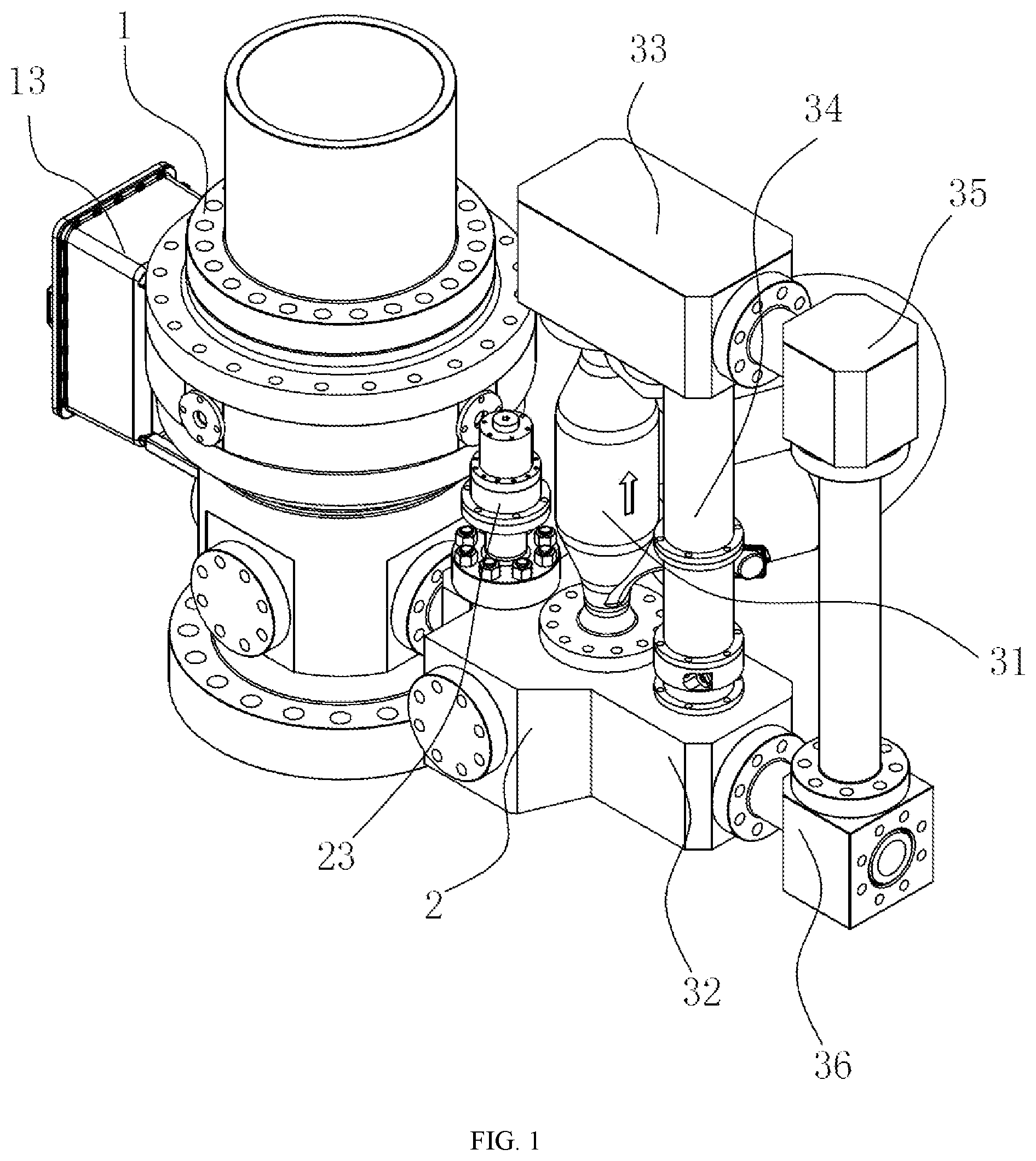 Patent US12139993 Figure 1 – Multifunctional rotating control device