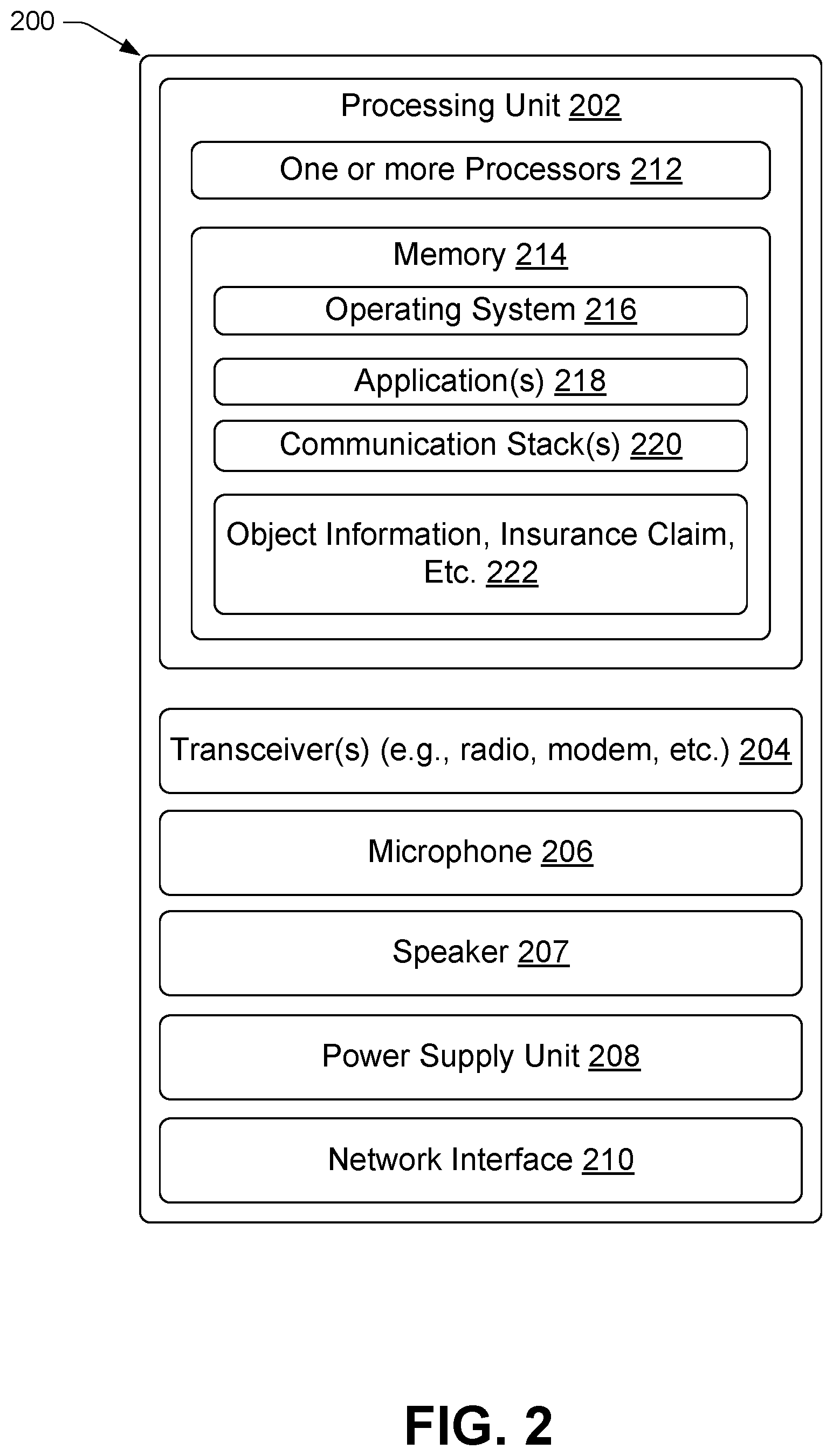 Patent US12142039 Figure 2 – Interactive insurance inventory and claim generation