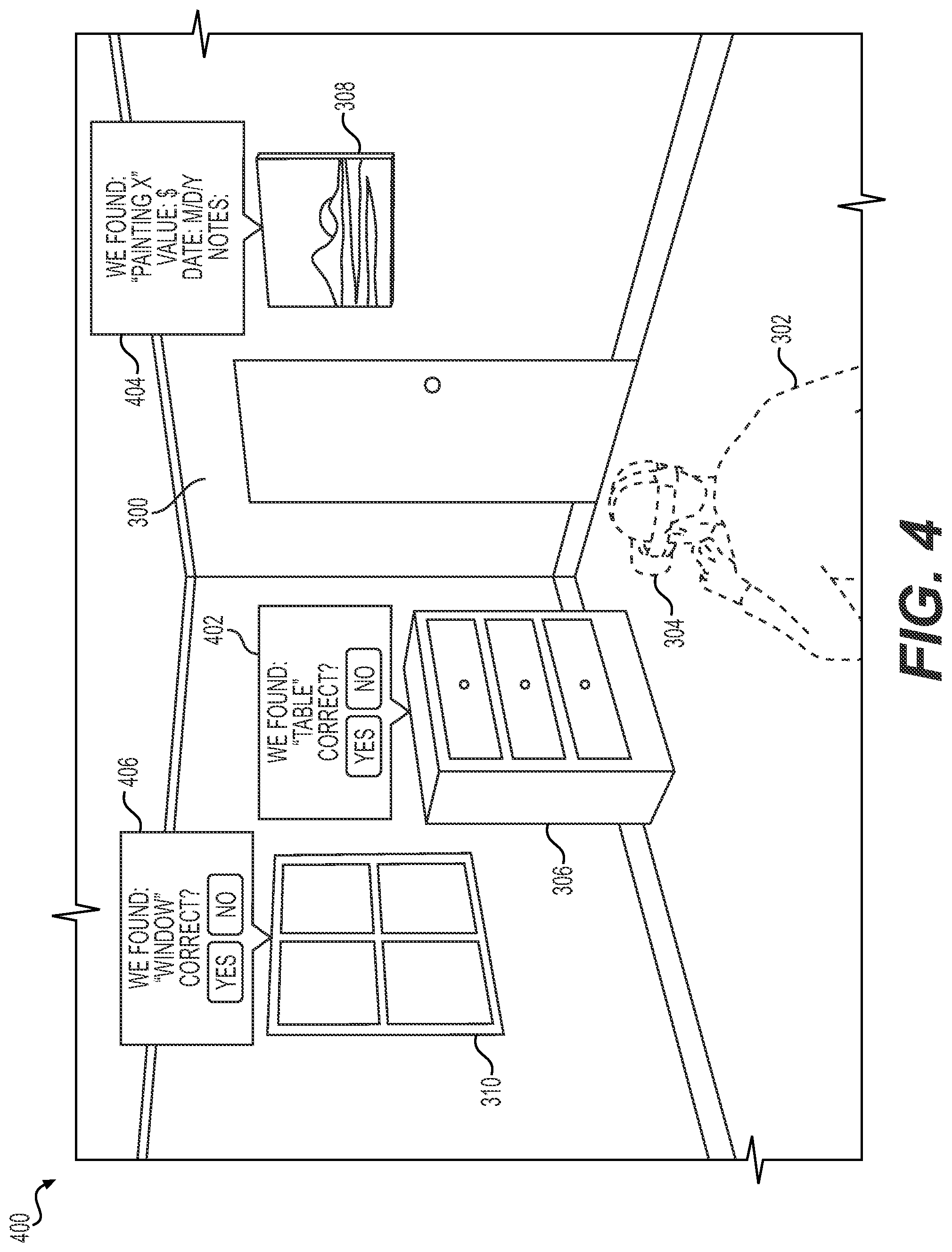 Patent US12142039 Figure 4 – Interactive insurance inventory and claim generation