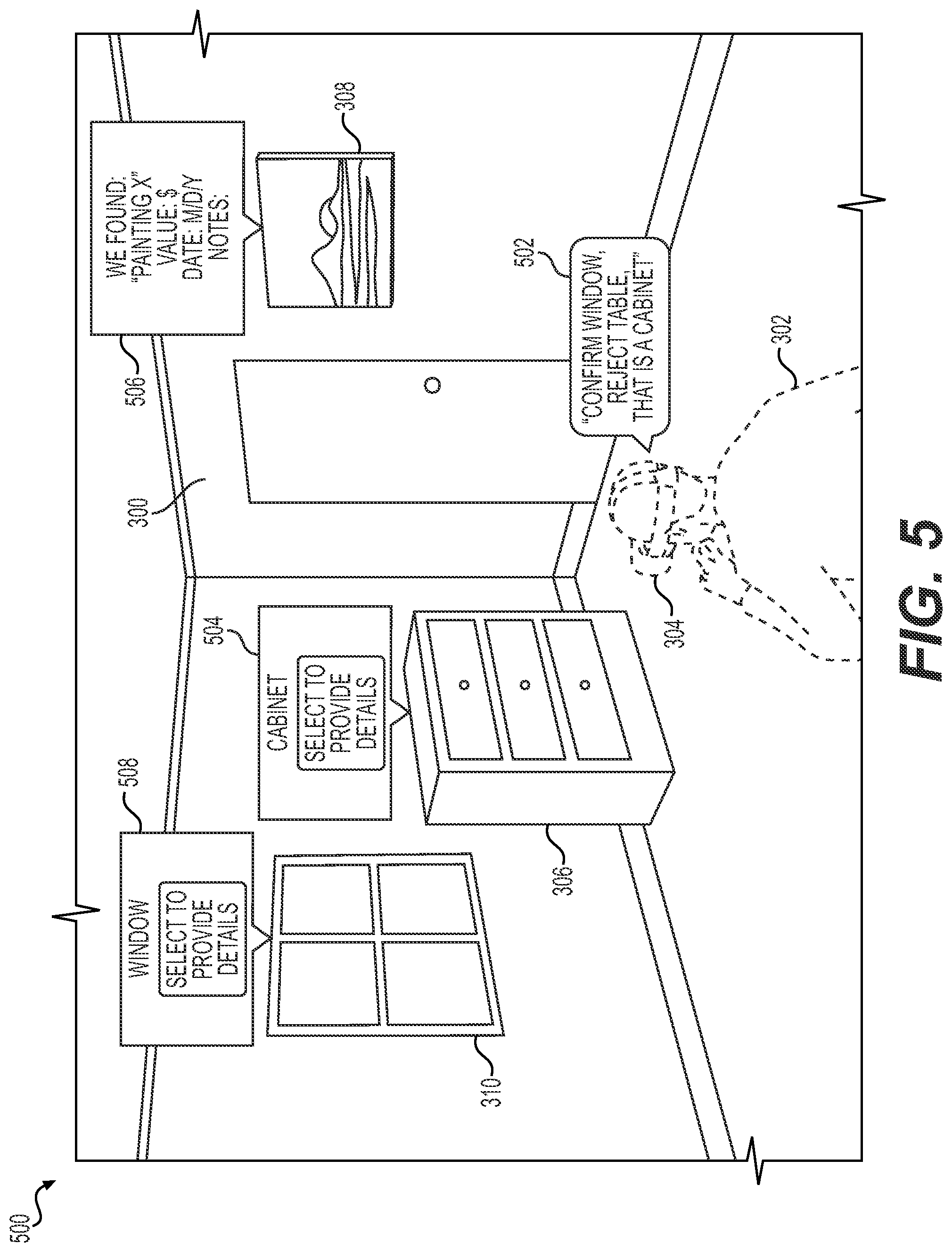 Patent US12142039 Figure 5 – Interactive insurance inventory and claim generation