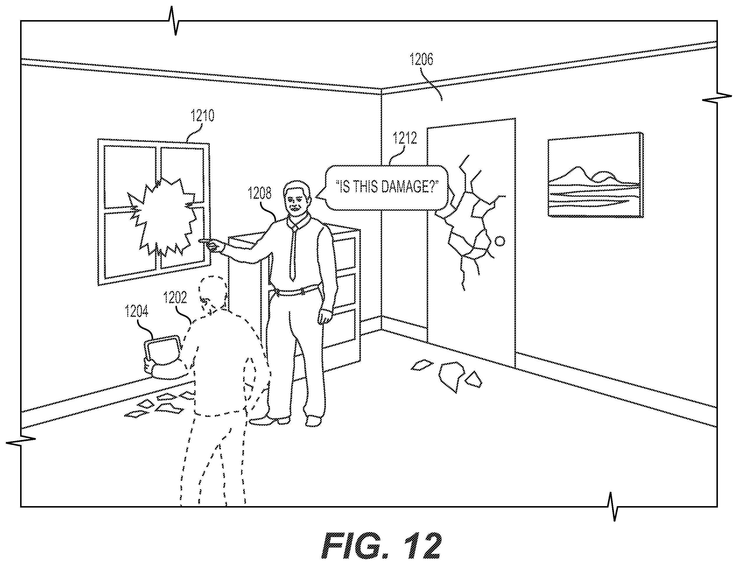 Patent US12142039 Figure 12 – Interactive insurance inventory and claim generation