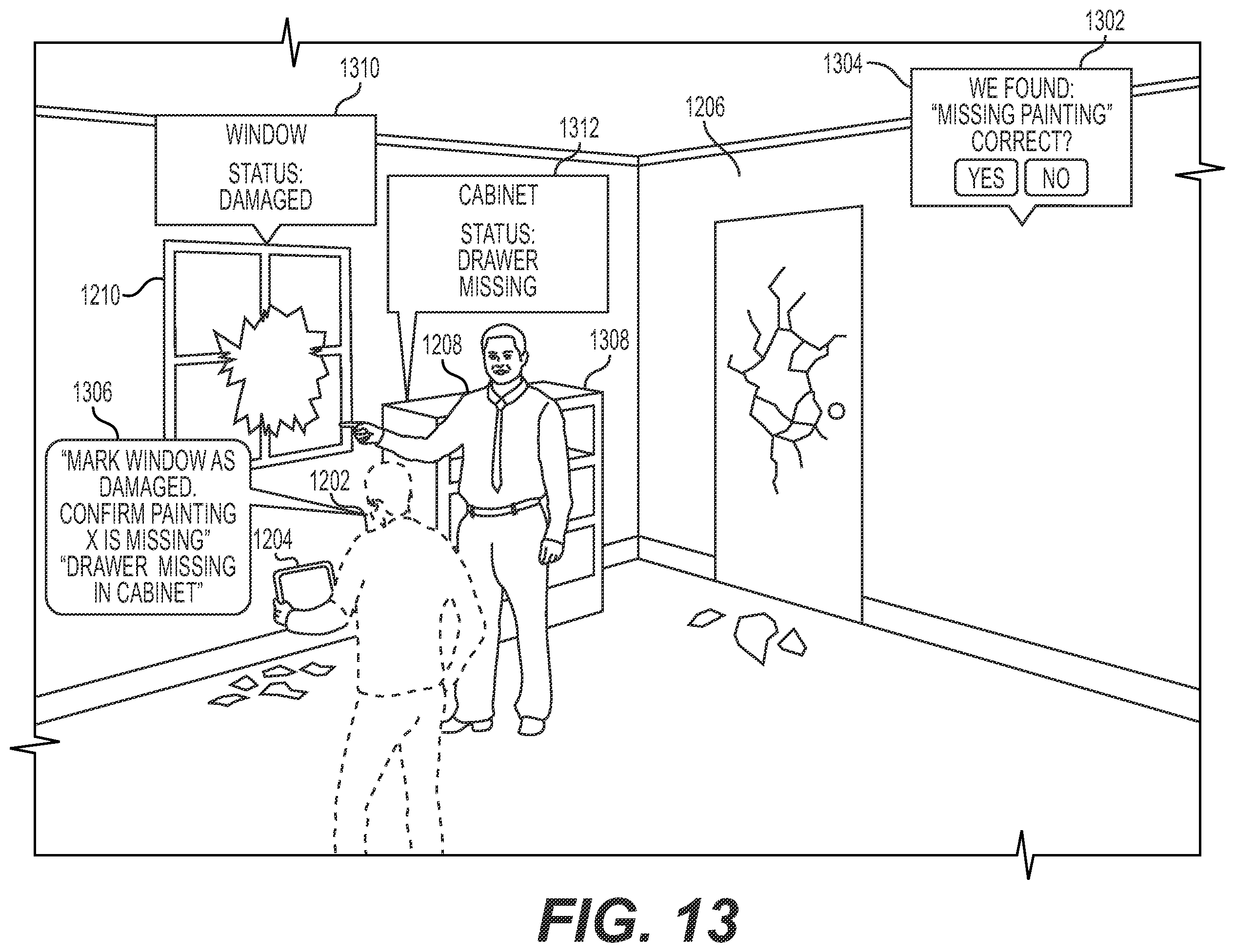 Patent US12142039 Figure 13 – Interactive insurance inventory and claim generation