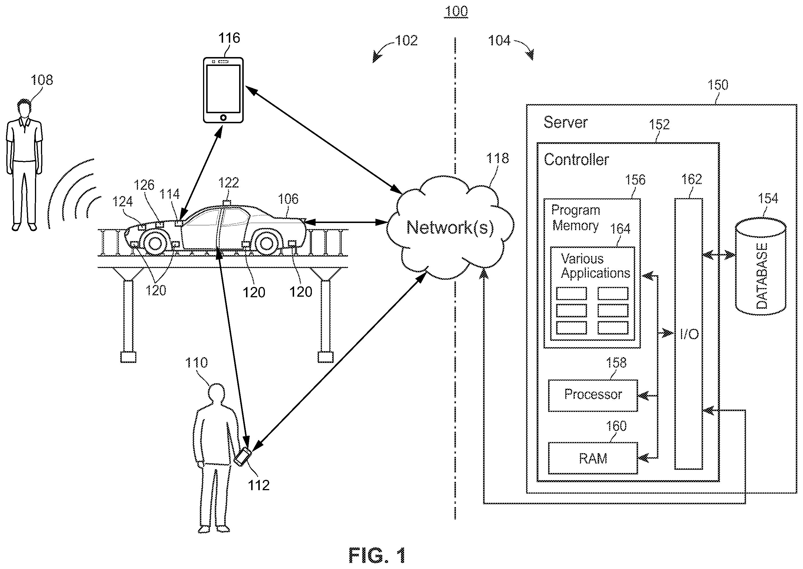 Patent US12142139 Figure 1 – Autonomous vehicle mode alert system for bystanders