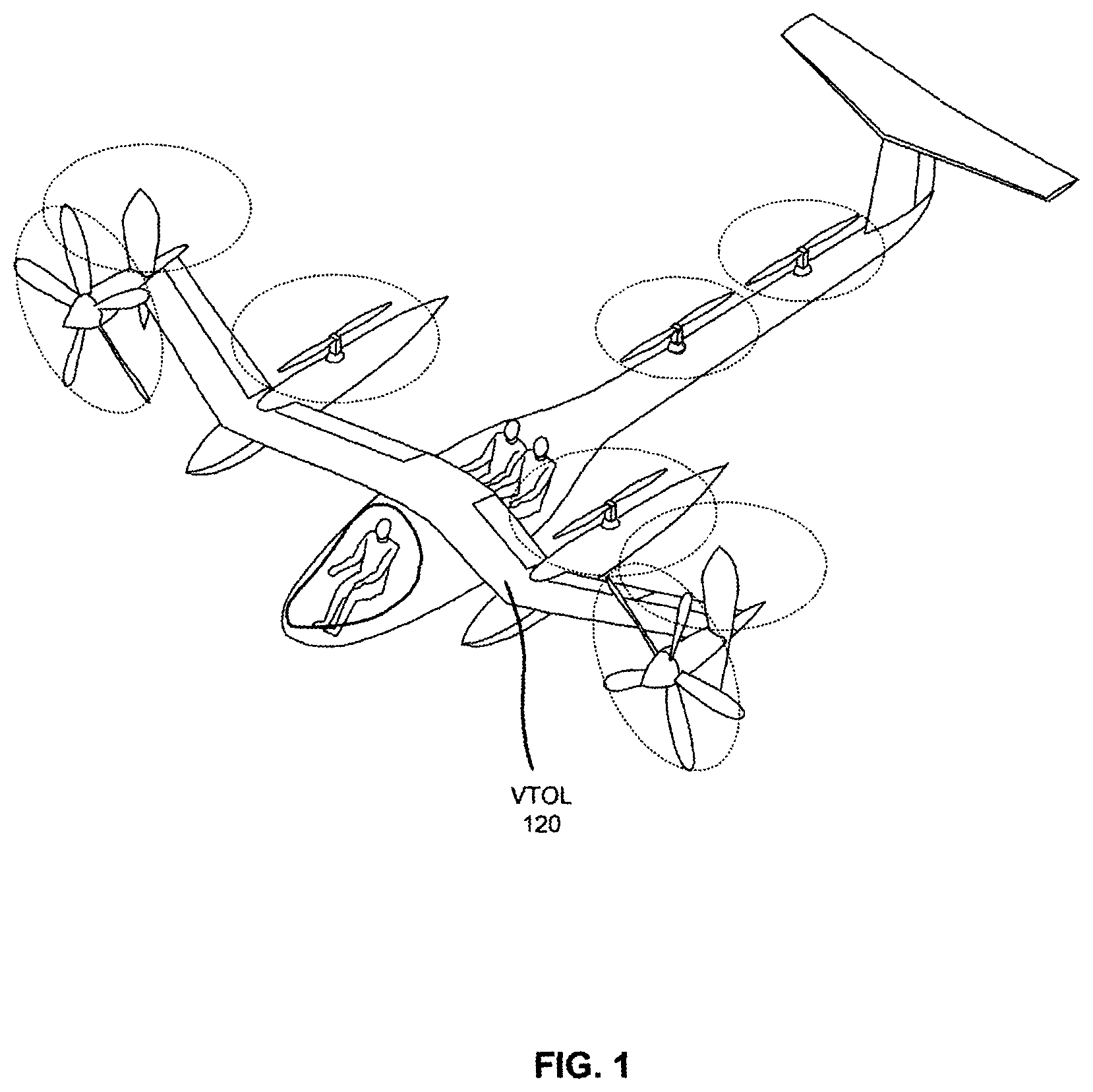 Patent US12142150 Figure 1 – Vertical take-off and landing (VTOL) aircraft noise signature mitigation