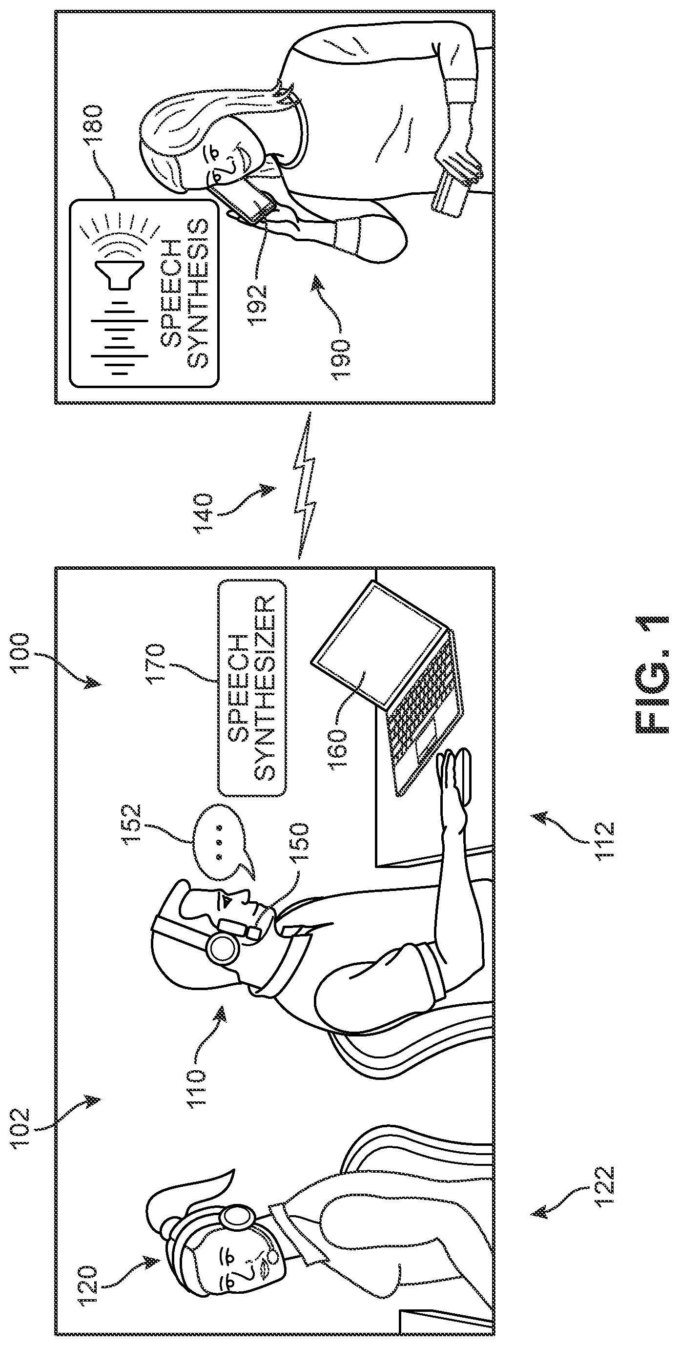 Patent US12142264 Figure 1 – Noise reduction in shared workspaces