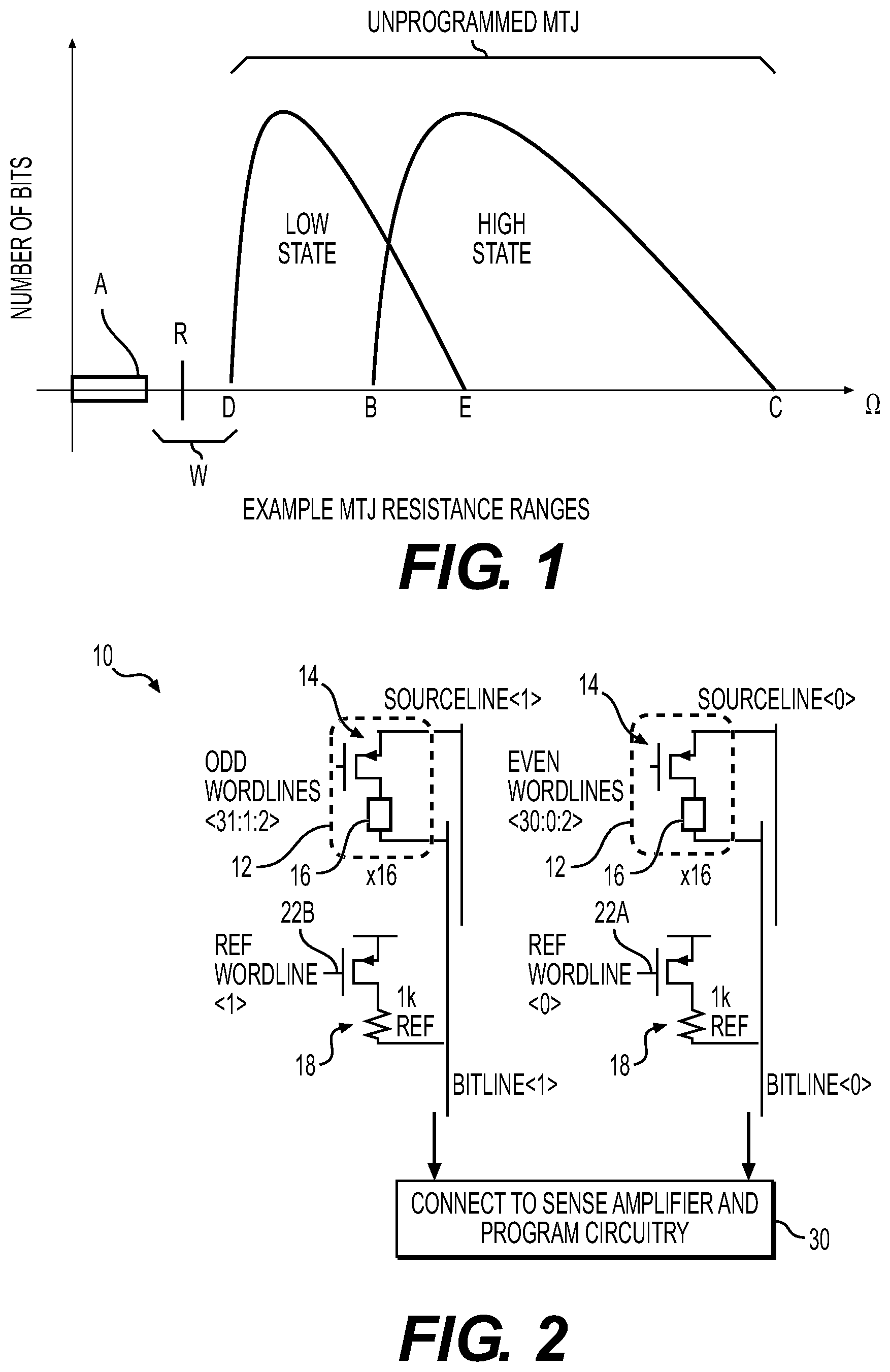Patent US12142309 Figure 1 – Low resistance MTJ antifuse circuitry designs and methods of operation