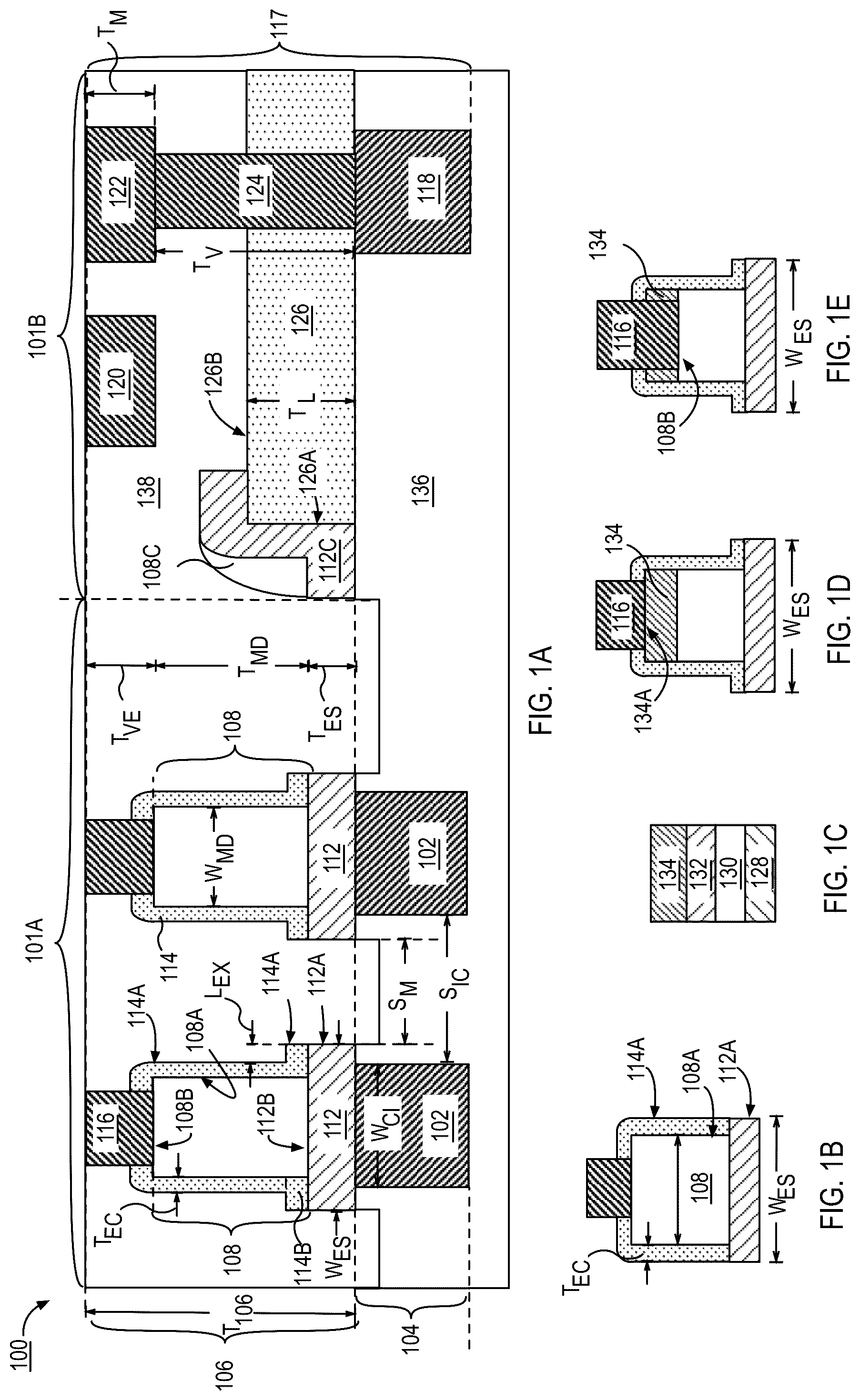 Patent US12142310 Figure 1 – Method of fabricating pedestal based memory devices using pocket integration