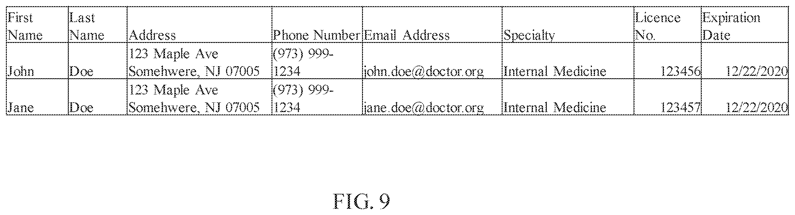 Patent US12142368 Figure 14 – Converting tabular demographic information into an export entity file