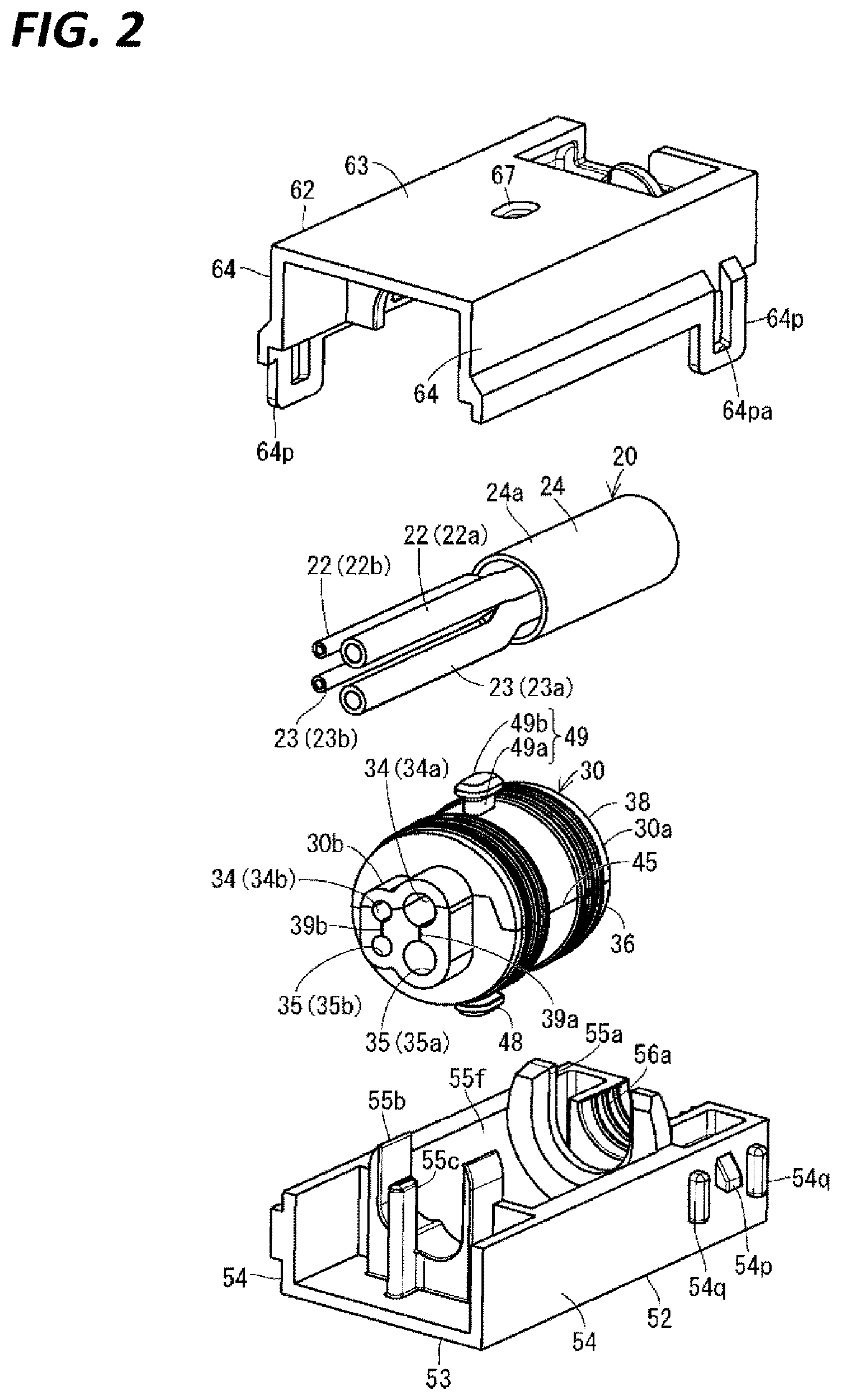 Patent US12142400 Figure 2 – Wiring module and elastic waterproofing member