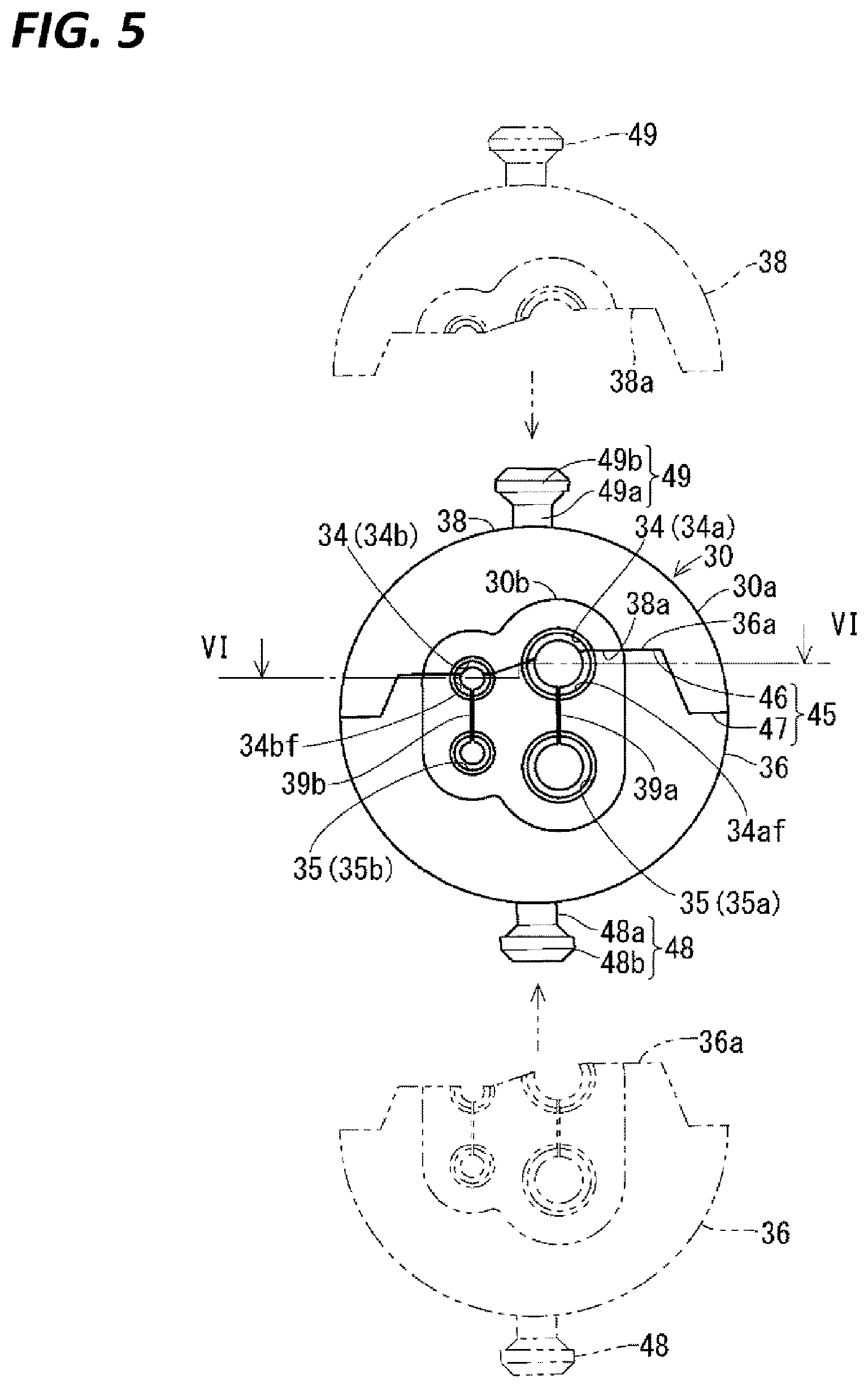 Patent US12142400 Figure 5 – Wiring module and elastic waterproofing member