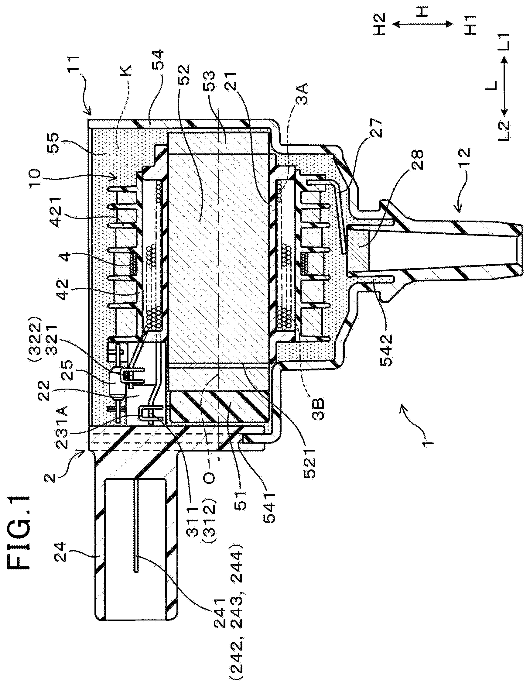 Patent US12142417 Figure 1 – Ignition coil for internal combustion engine