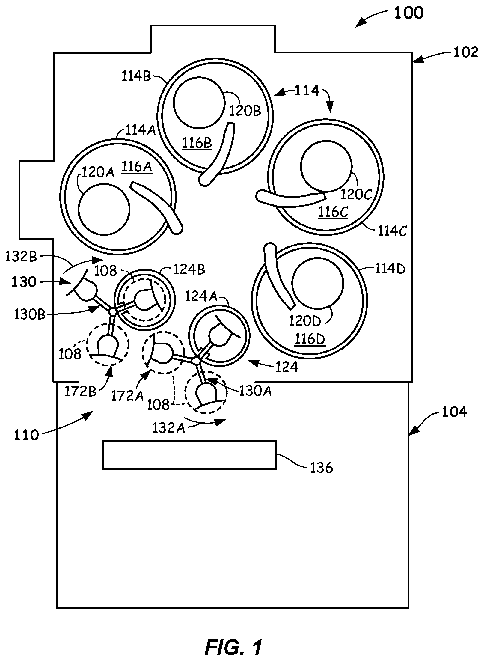 Patent US12142513 Figure 1 – Wafer processing tools and methods thereof