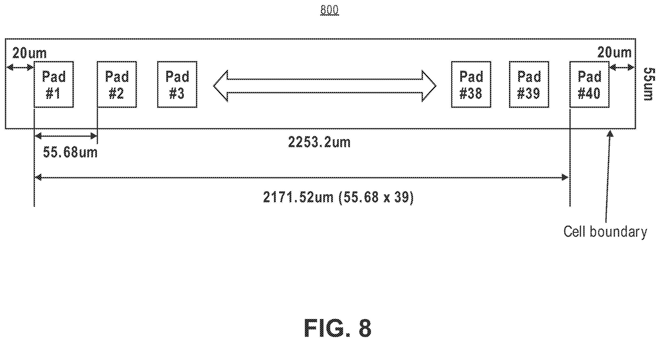 Patent US12142553 Figure 8 – Guard ring design enabling in-line testing of silicon bridges for semiconductor packages