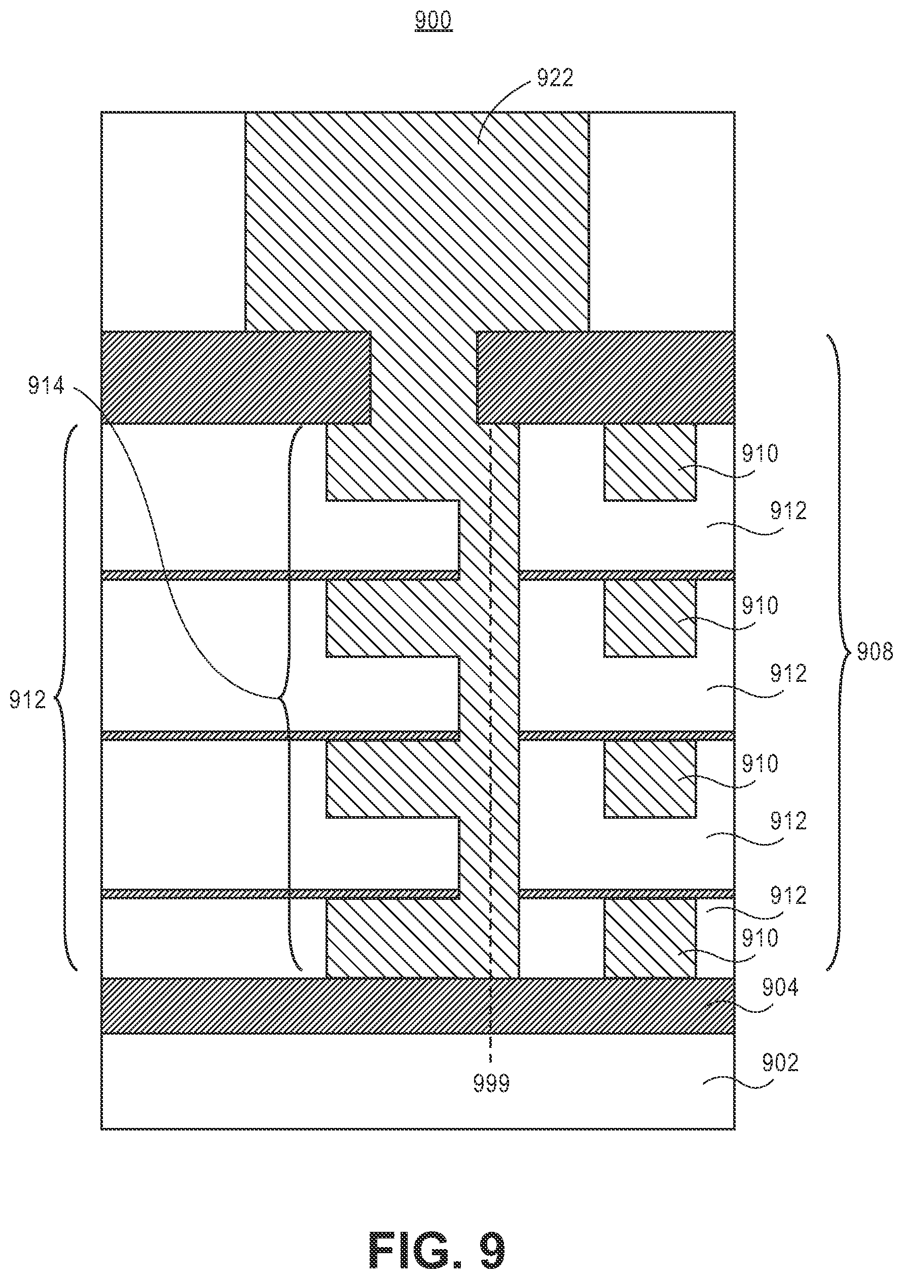Patent US12142553 Figure 9 – Guard ring design enabling in-line testing of silicon bridges for semiconductor packages