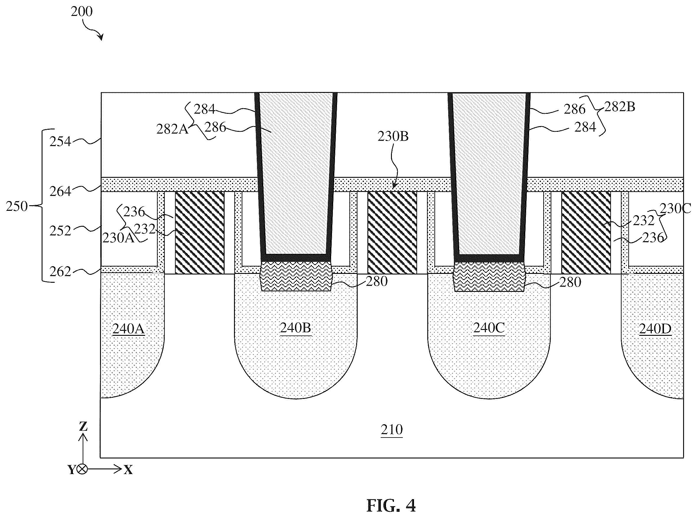 Patent US12142565 Figure 5 – Different via configurations for different via interface requirements