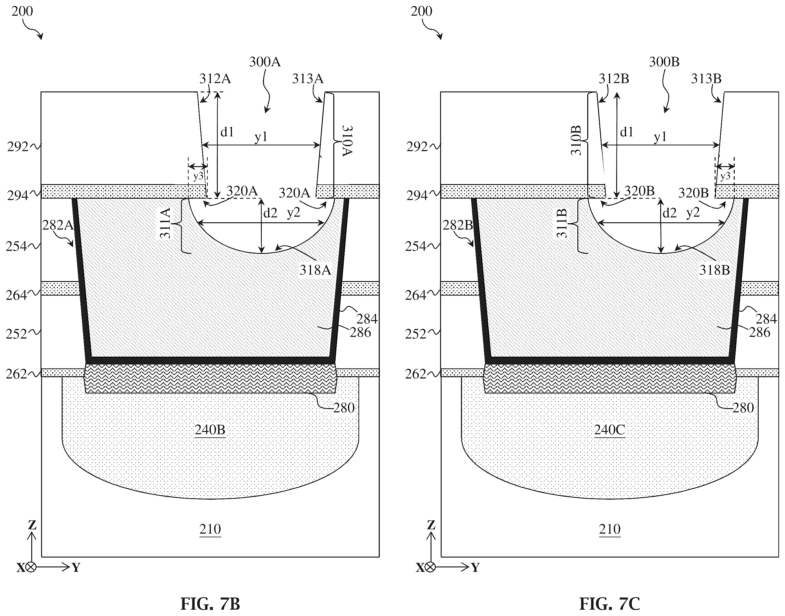 Patent US12142565 Figure 9 – Different via configurations for different via interface requirements