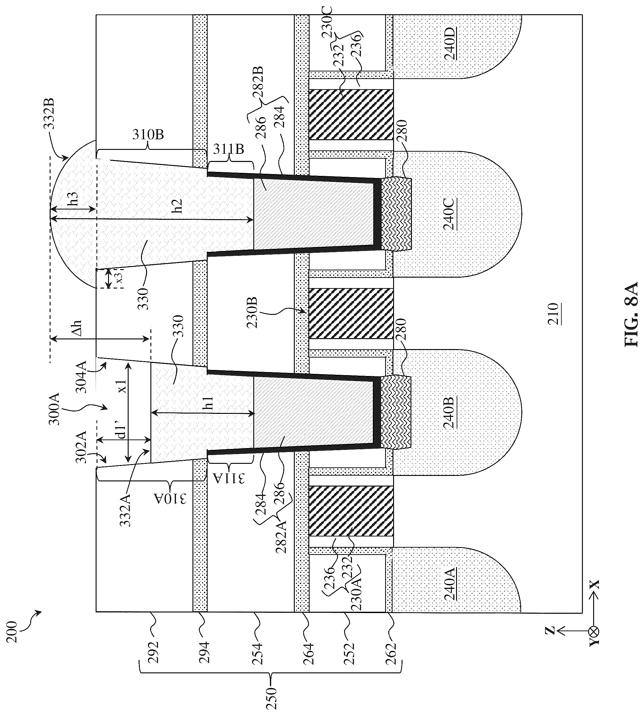 Patent US12142565 Figure 10 – Different via configurations for different via interface requirements
