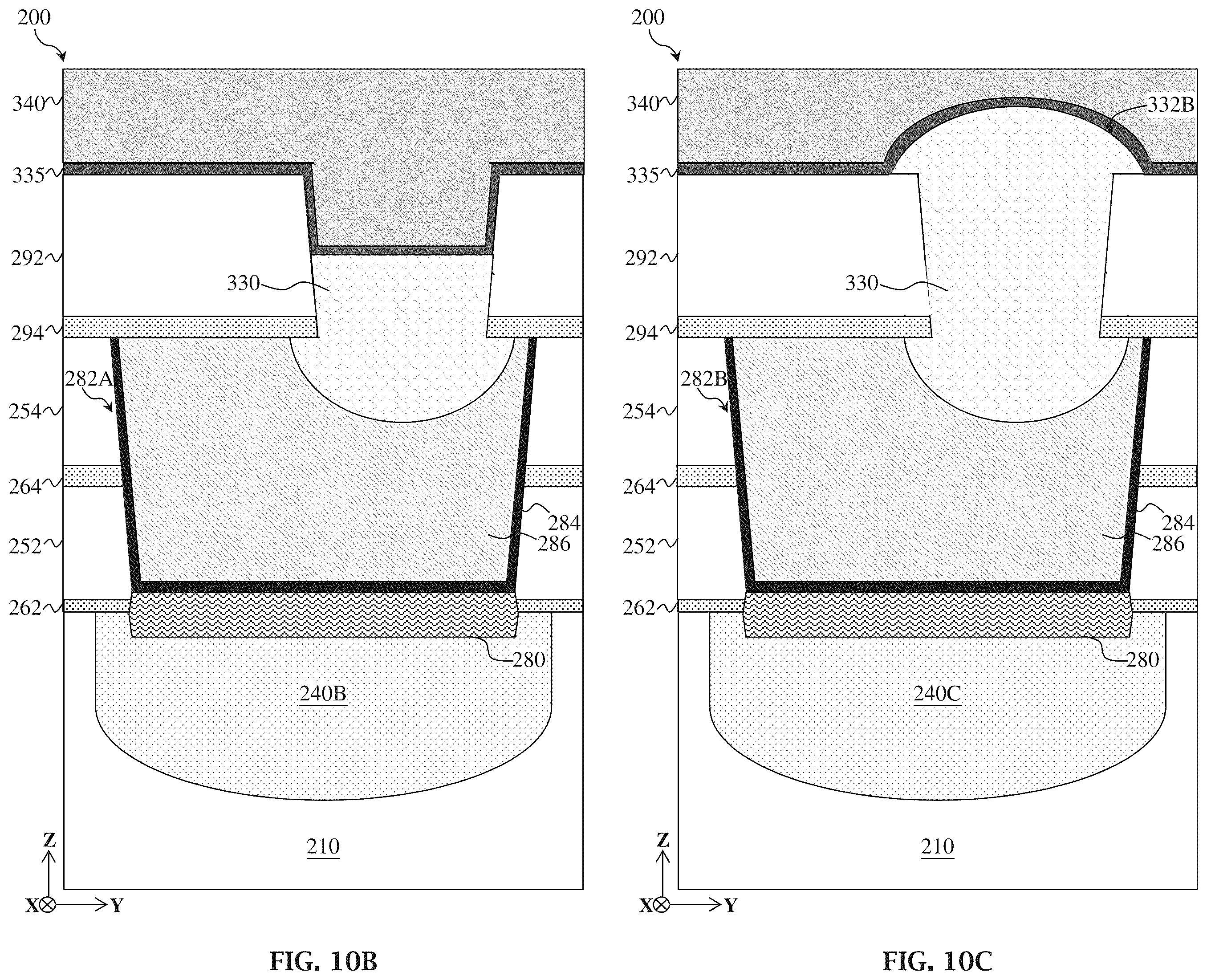 Patent US12142565 Figure 15 – Different via configurations for different via interface requirements